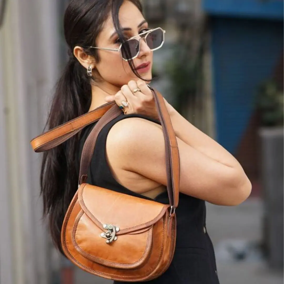Sac bandoulière vintage pour femme en cuir fait main - GYLO