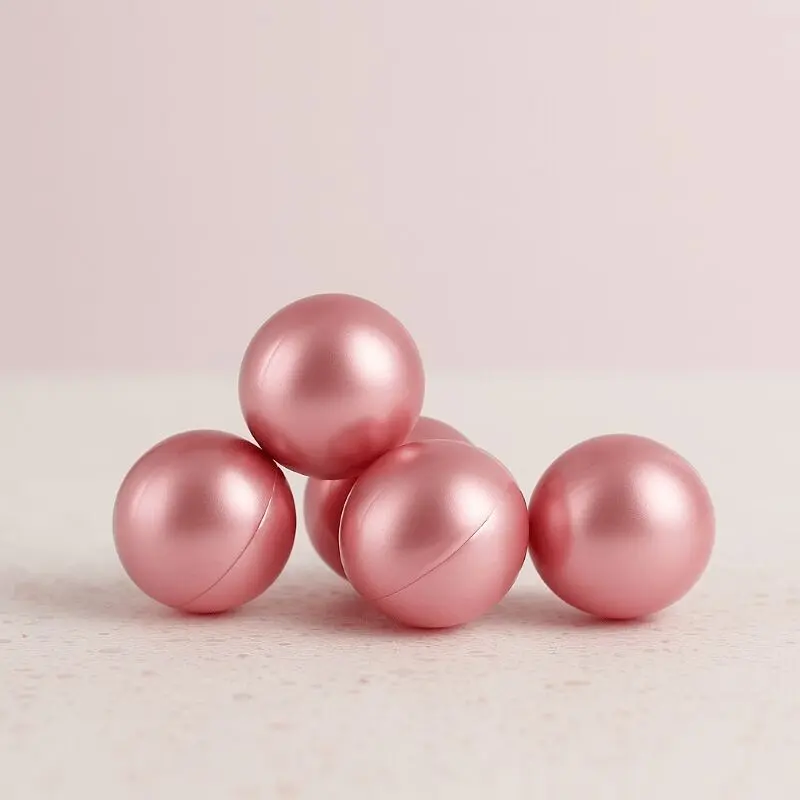 200 Round Bath Beads Rose Scent with Soybean Oil - Paraben Free - Ball for Foot Bath