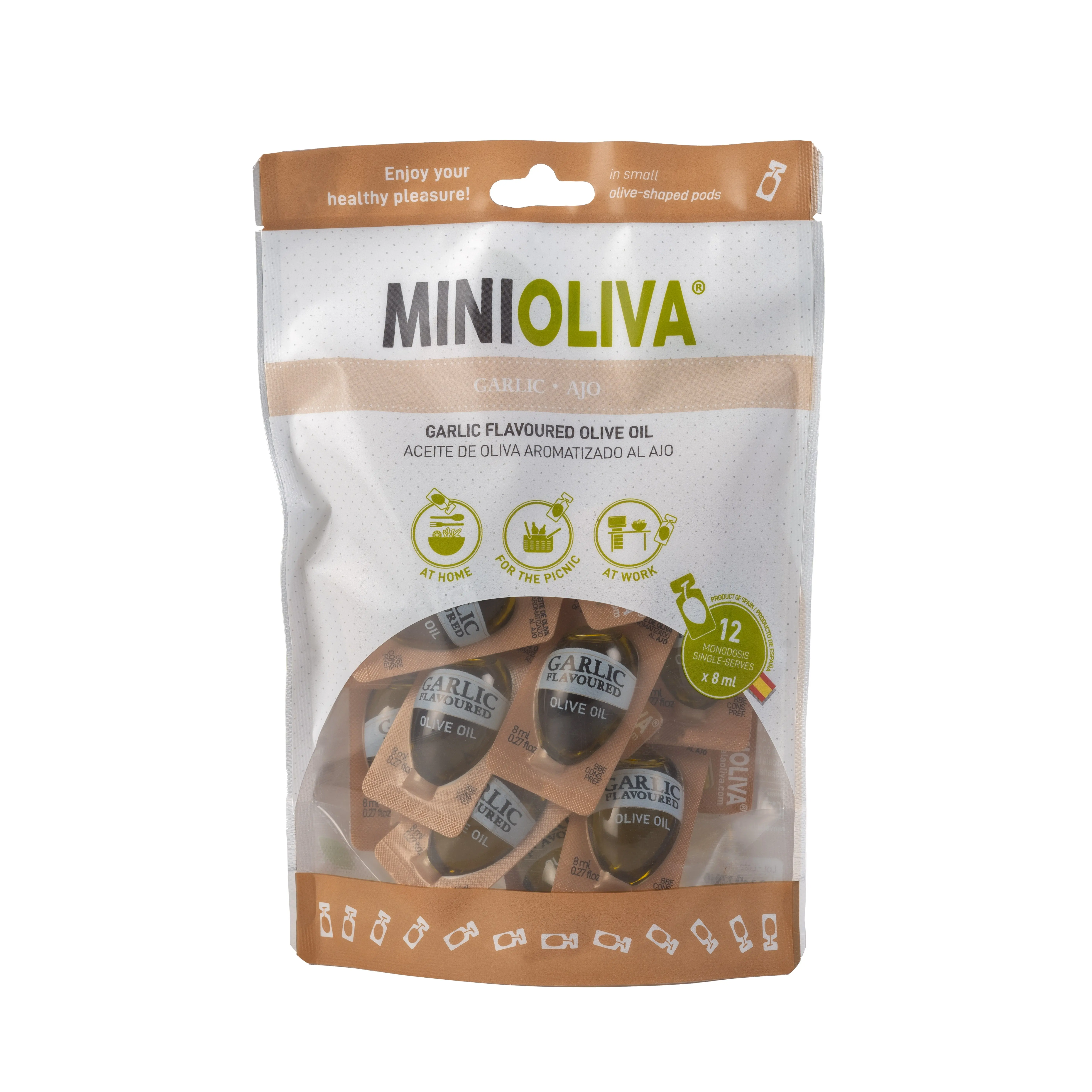 Aceite de oliva con sabor a ajo (12 monodoses x 8ml)