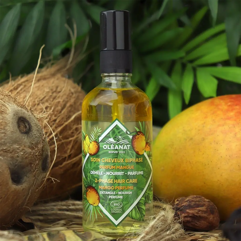 Biologische Zweiphasen-Leave-In-Haarpflege mit Mangoduft 100ml - OLEANAT