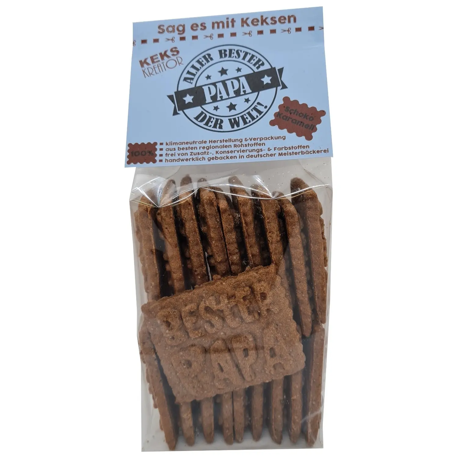 Las mejores galletas con el logotipo de Papa (caramelo de chocolate)