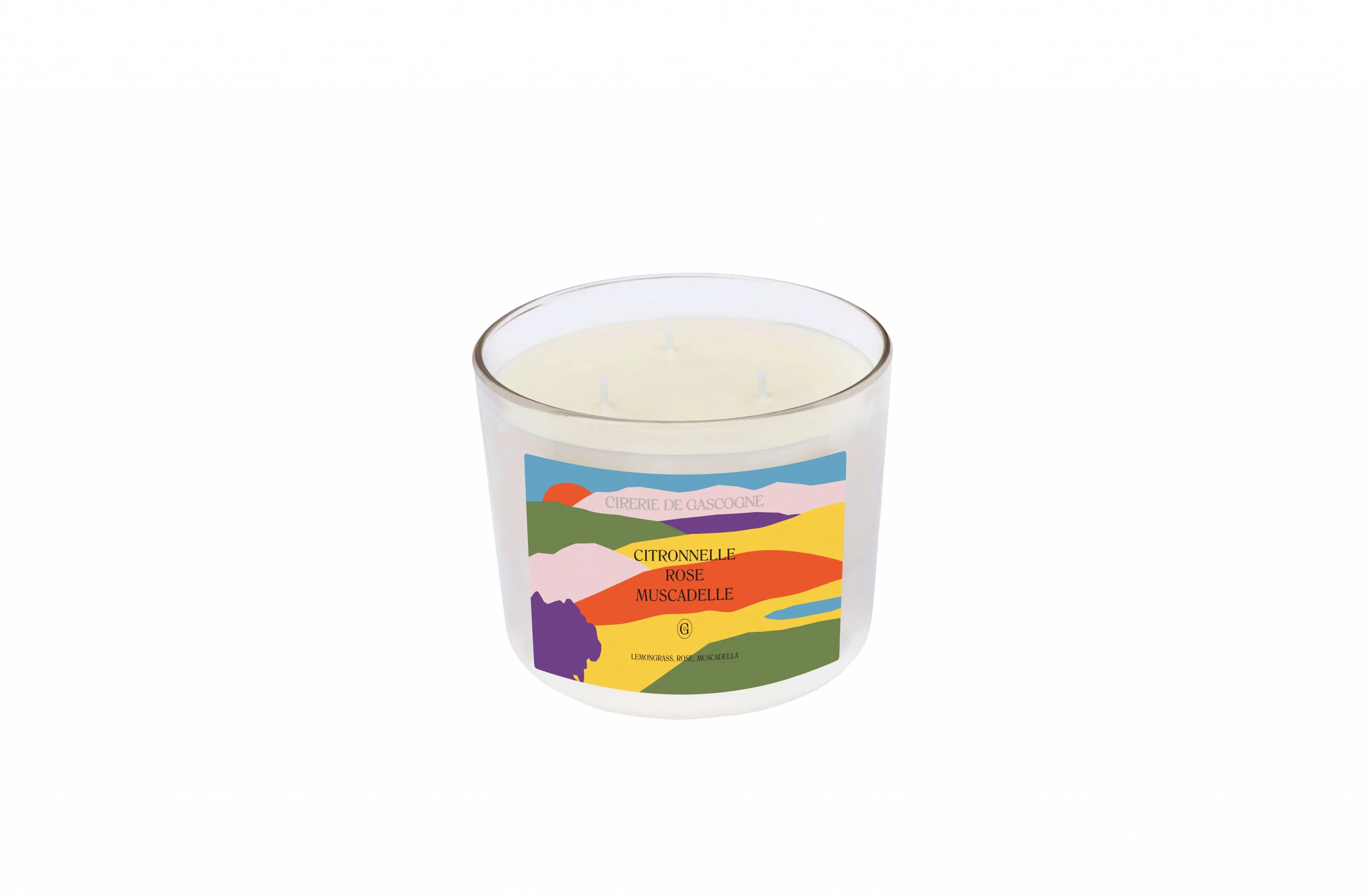 Scented candle for your terraces 580 gr / 3 wicks Citronella - Rose - Muscadelle