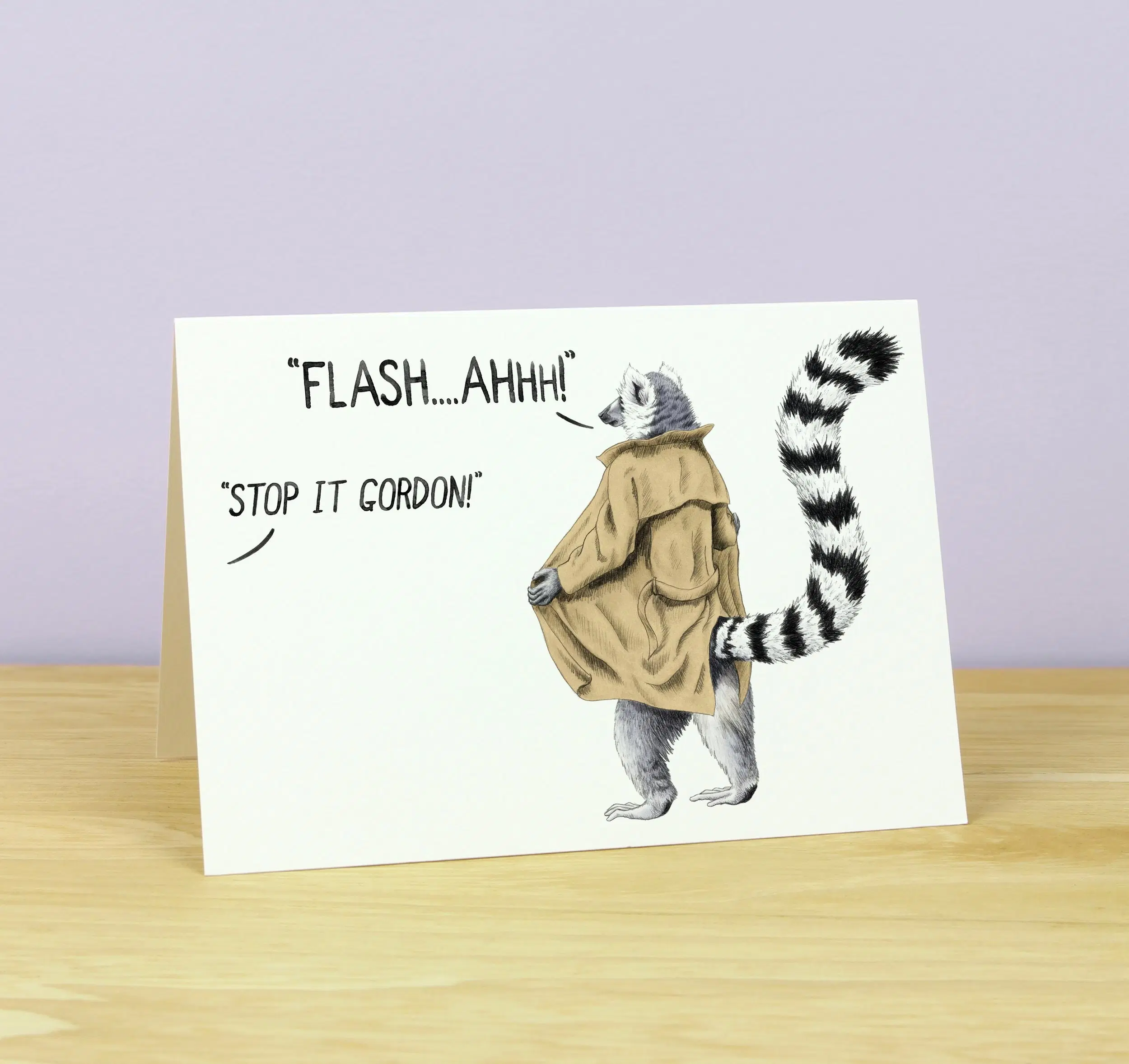 Flash Gordon Lemur-Grußkarte