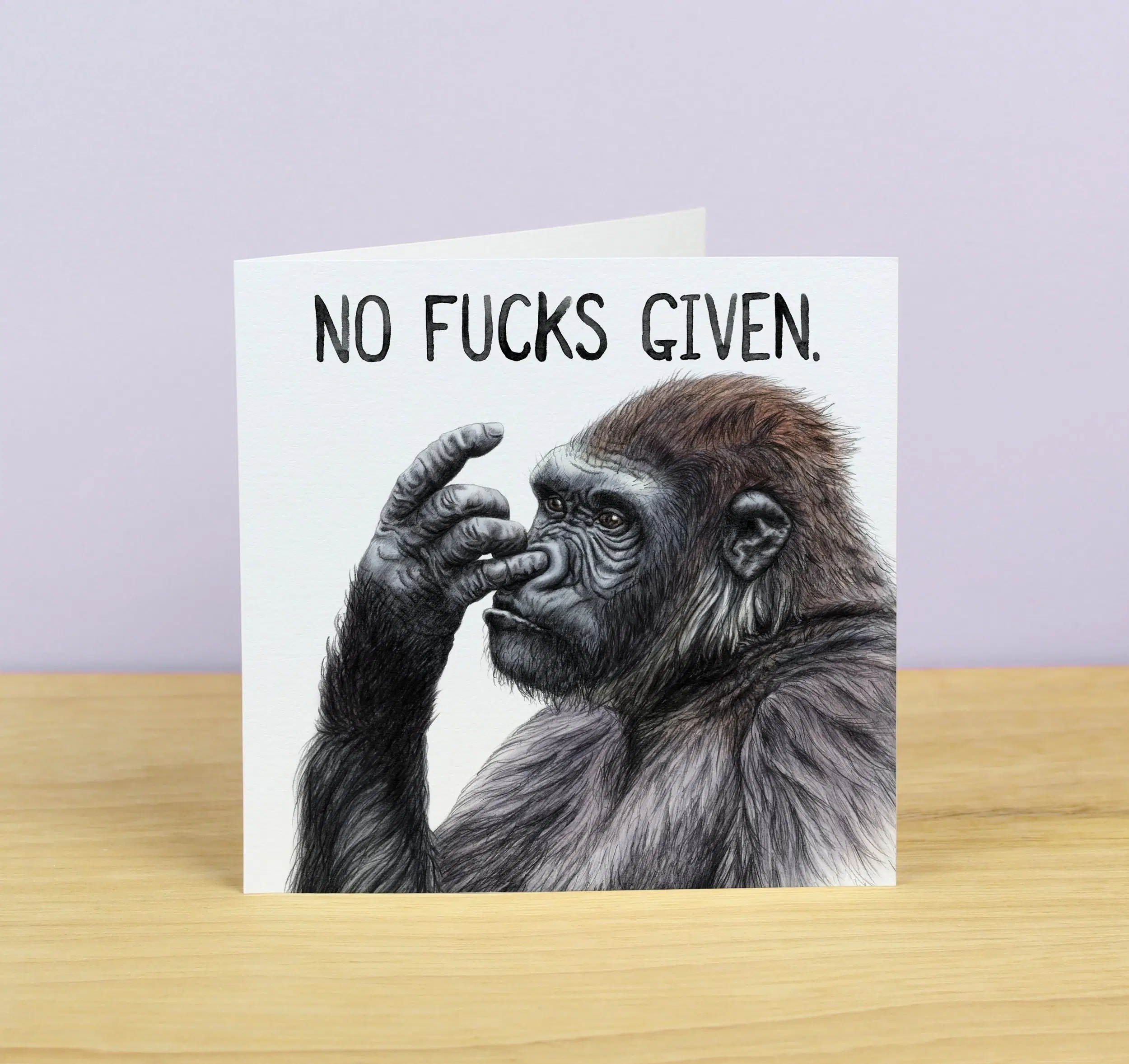 No Fucks Given Gorilla-Grußkarte