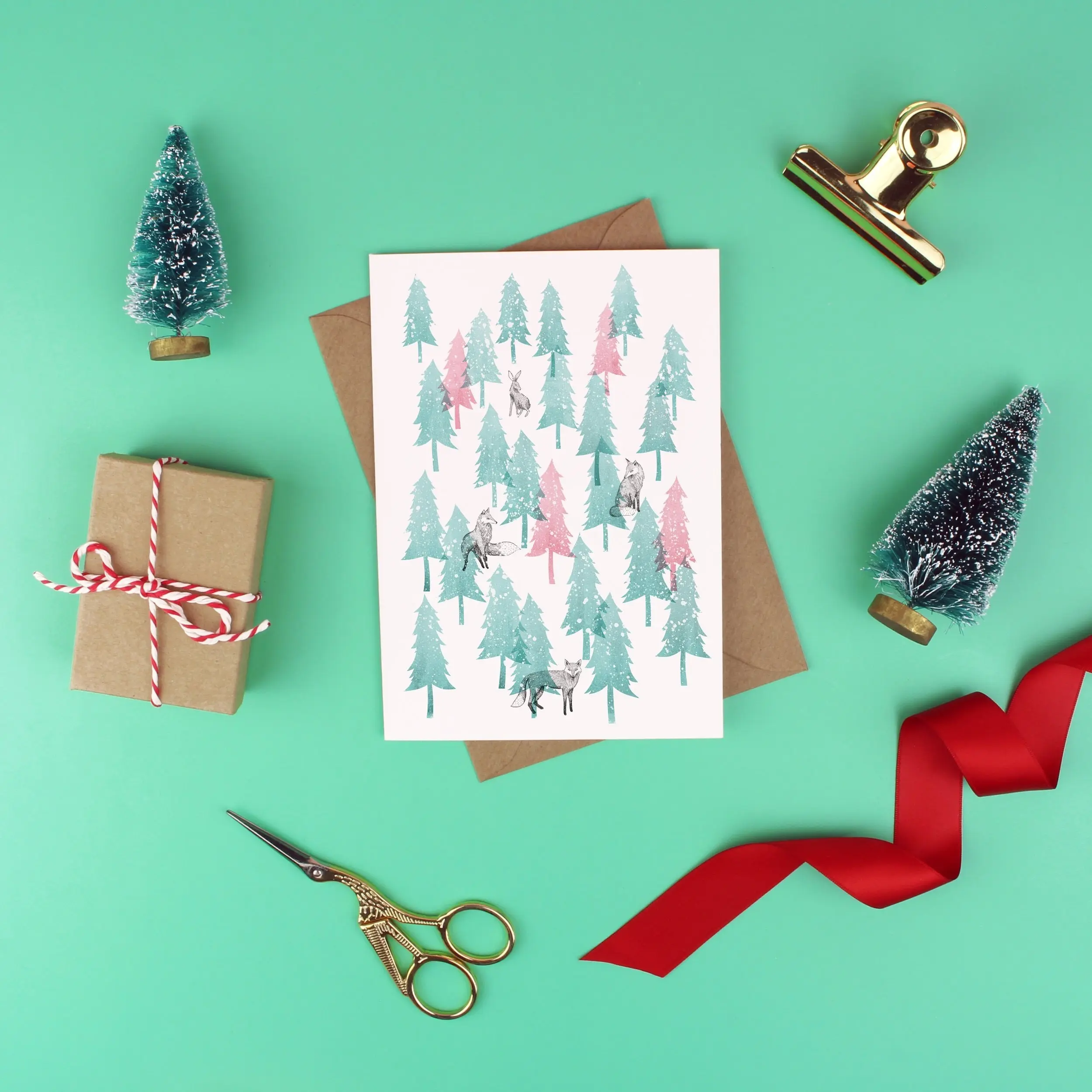 Winter Kreaturen Weihnachtskarte