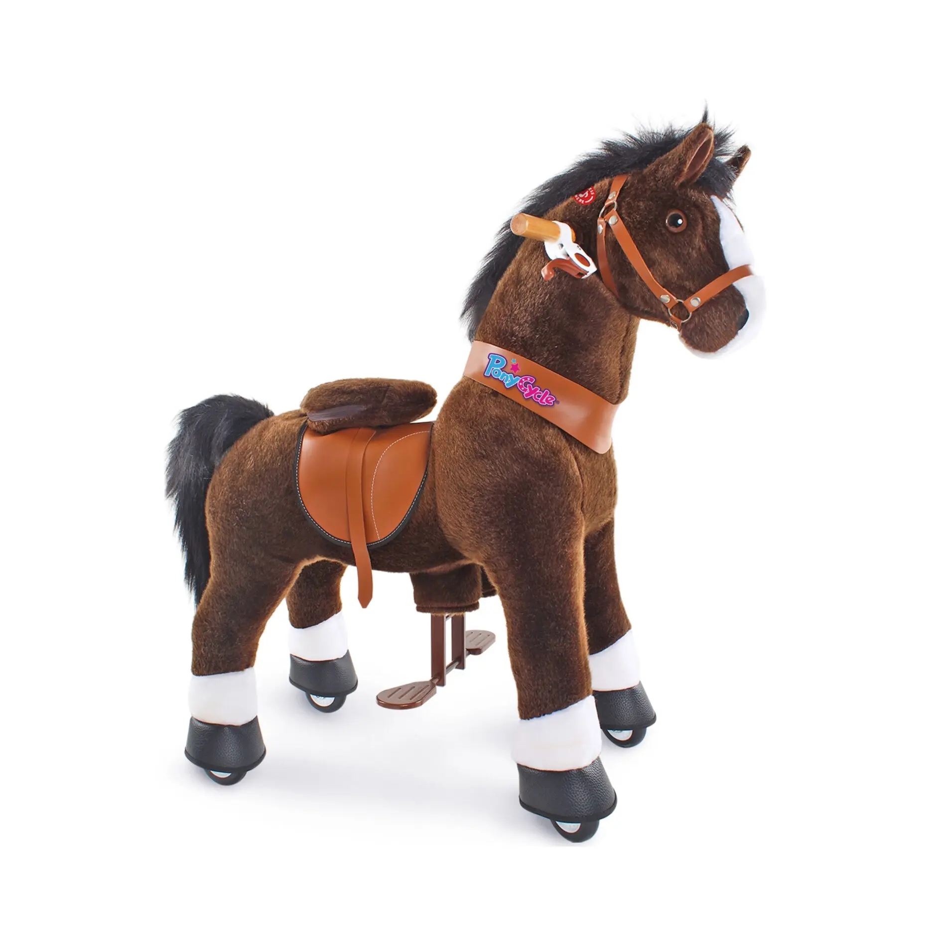 PonyCycle Reittier Schokoladenbraunes Pferd | Plüschtier Reitspielzeug | Classic U Beste Geschenke