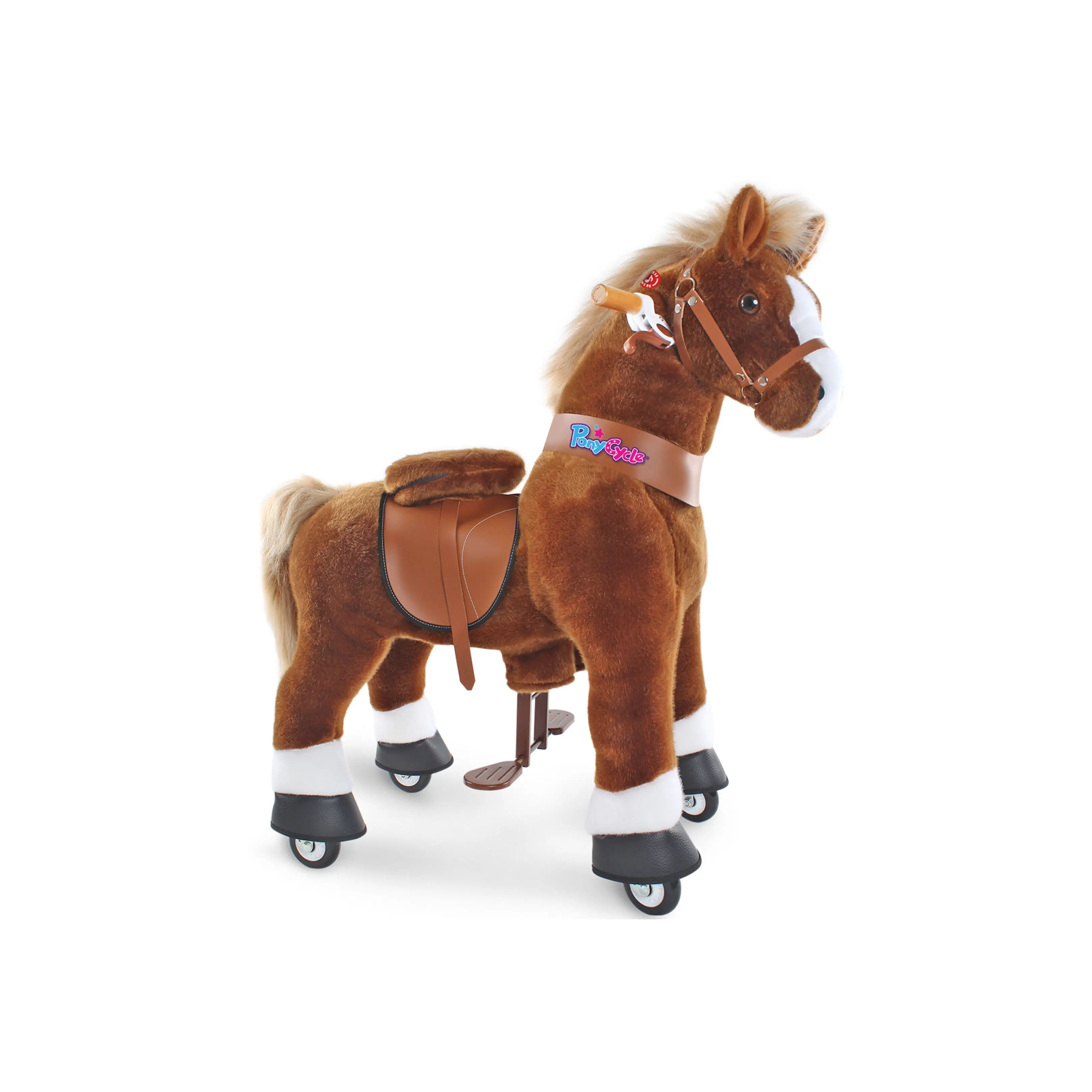 PonyCycle Reittier Braunes Pferd | Plüschtier Reitspielzeug | Classic U Beste Geschenke