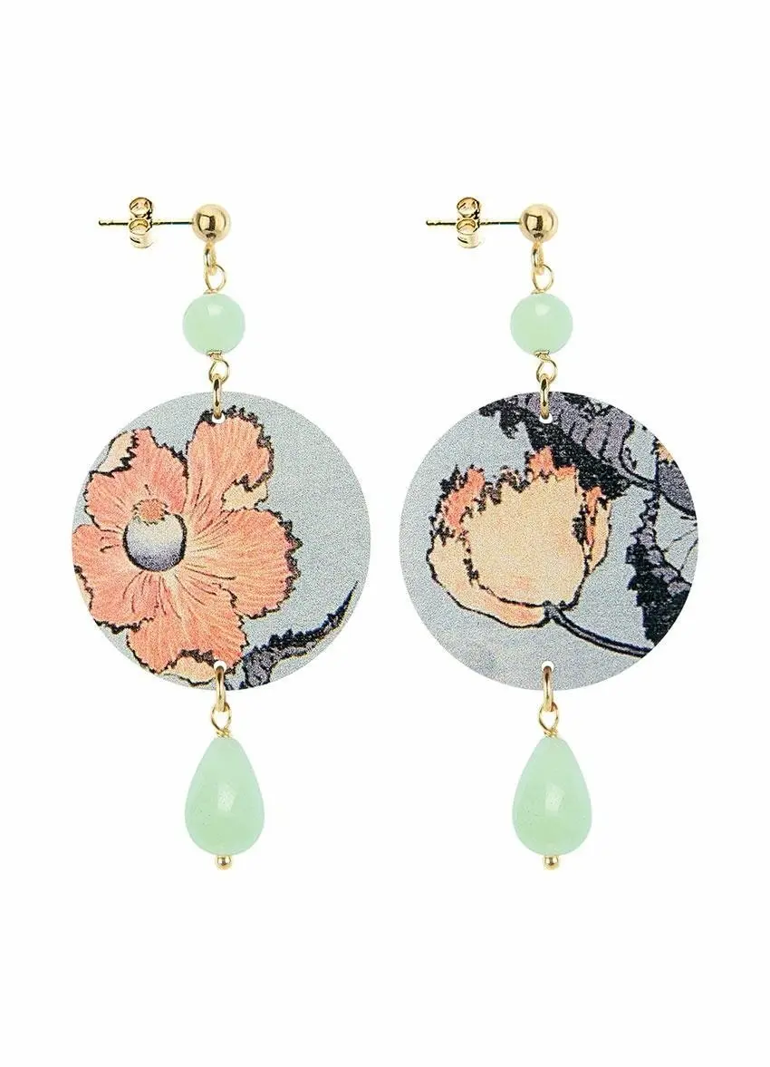 Celebrate spring with flower-inspired jewelry. The Circle Small Orange Flower Women's Earrings. Made in Italy