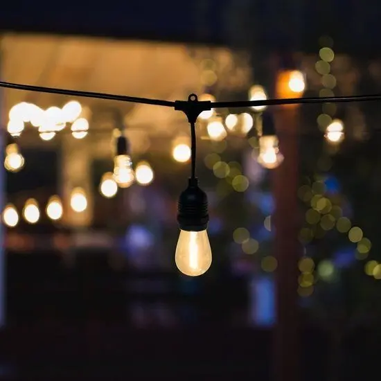 10m light cord with 10 pear-shaped lamps + 2m connection cable