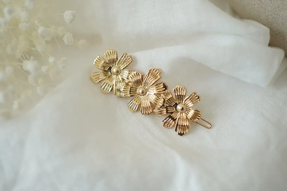 Haarspange Lilia Flower Trio Gold