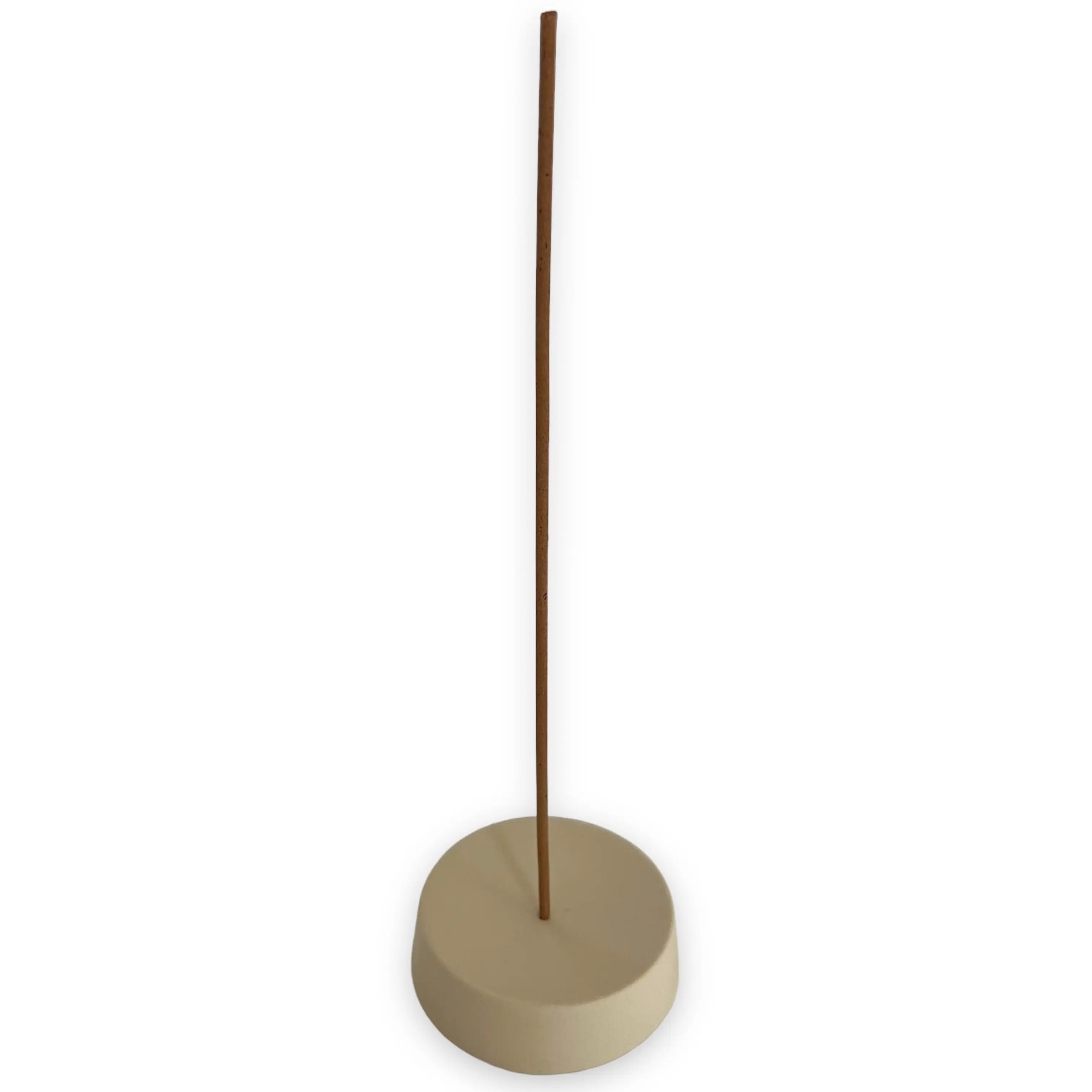 Incense holder - ceramic - beige - round - Ø7.5cms