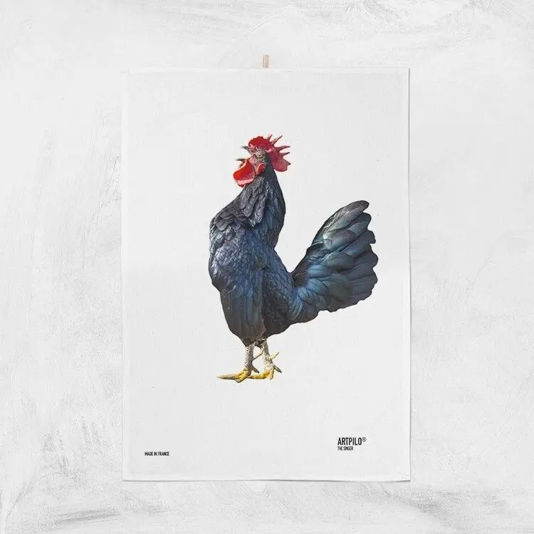 100% cotton French rooster kitchen towel