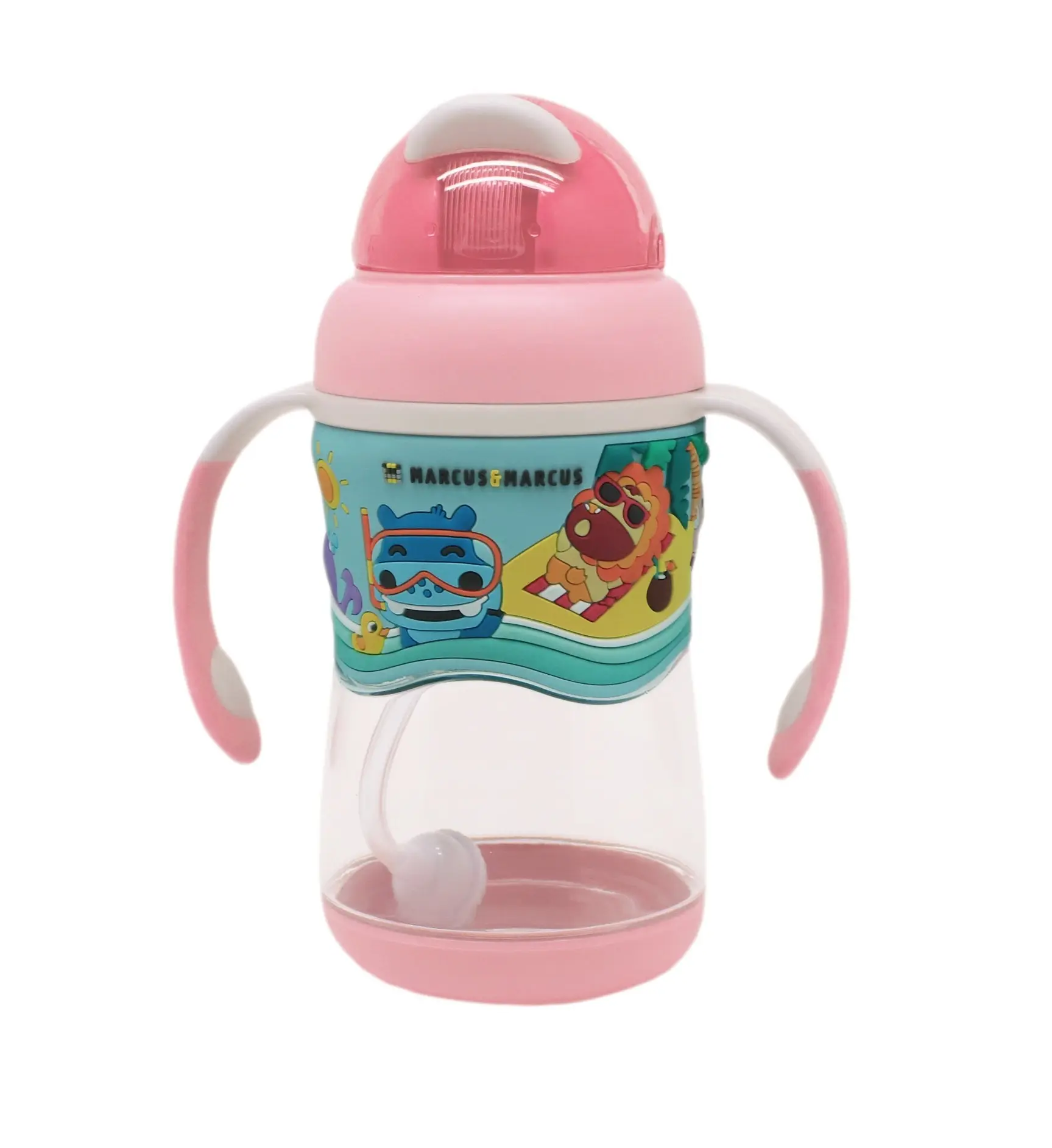Marcus & Marcus 2-Stage tritan straw bottle – Pink