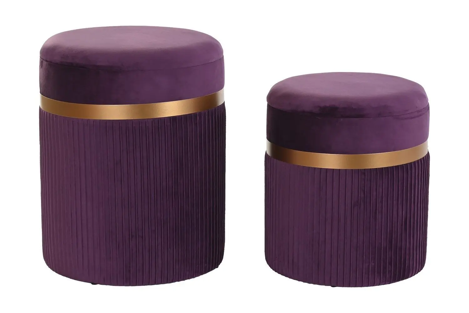FOOTREST SET 2 POLYESTER MDF 39X39X49 VELVET MB199063