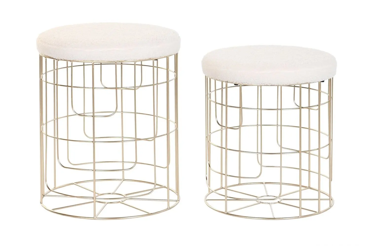 FOOTREST SET 2 METAL POLYESTER 38X38X44 GOLDEN MB203679