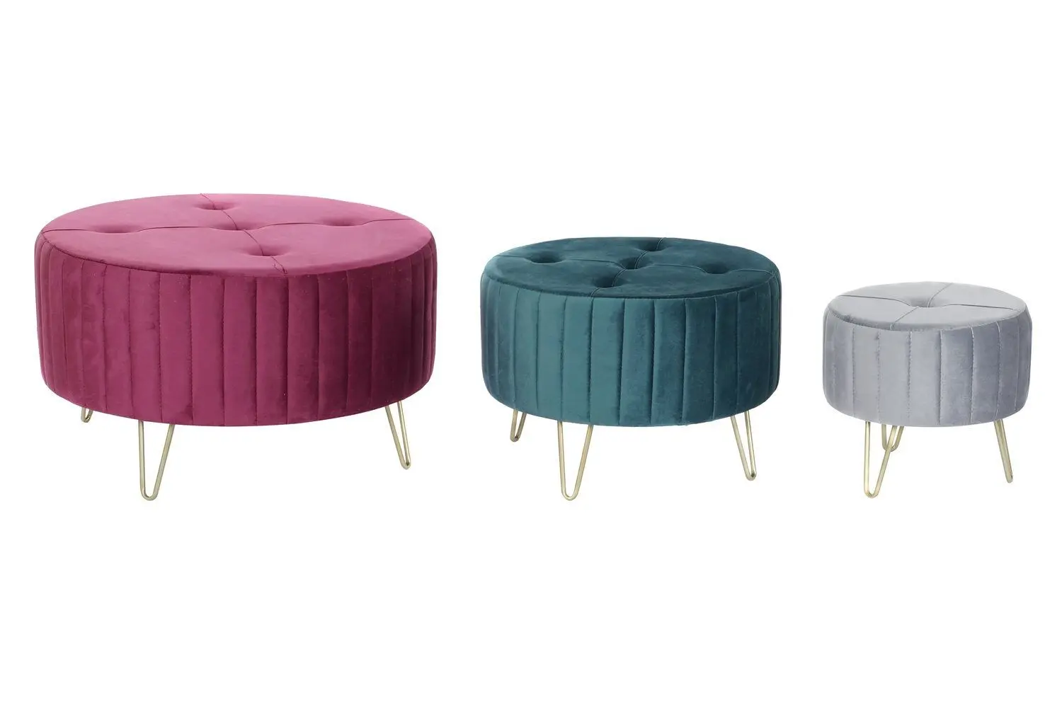 FOOTREST SET 3 METAL POLYESTER 80X80X45 MB206635