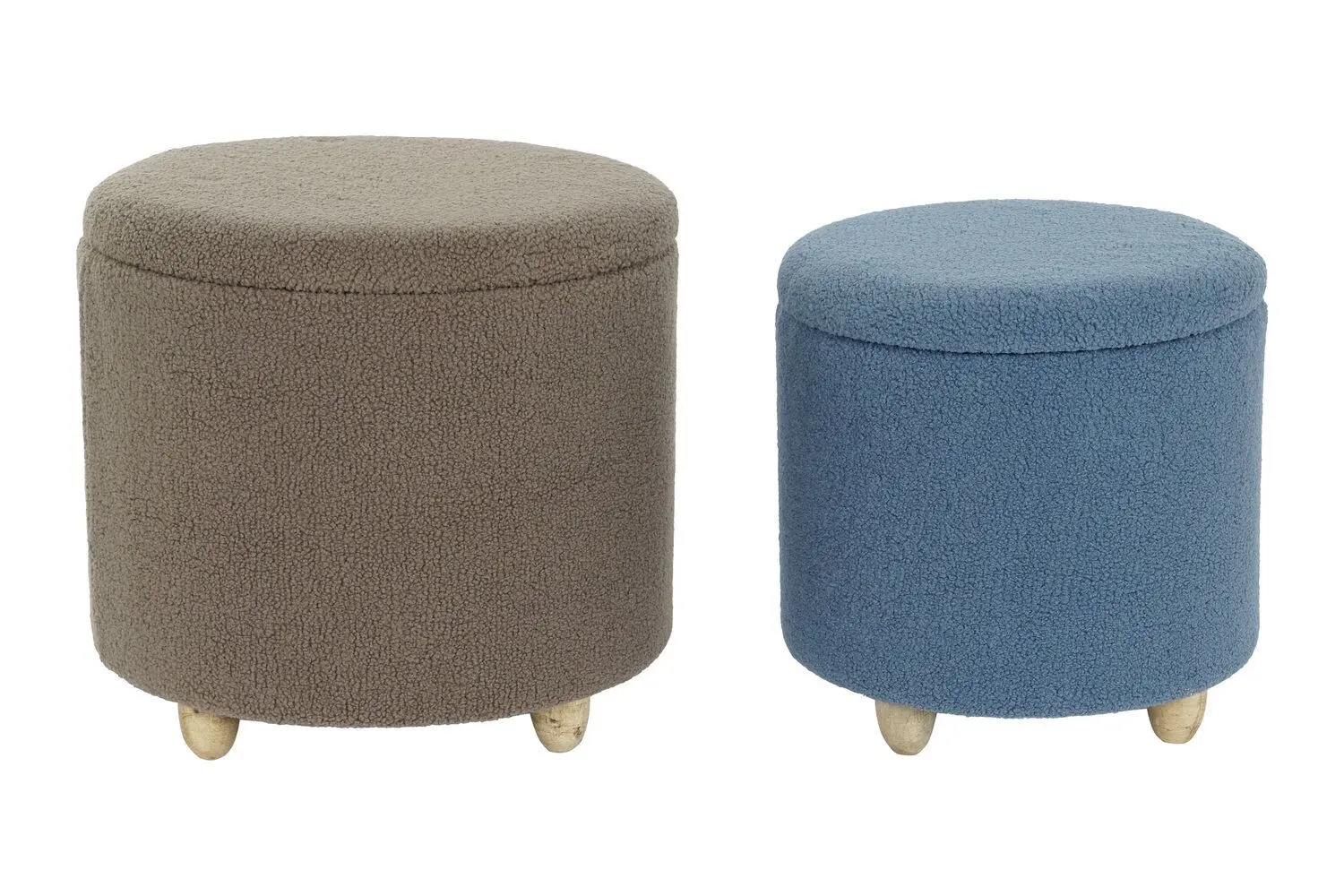 FOOTREST SET 2 WOOD POLYESTER 50X50X45 MB206647