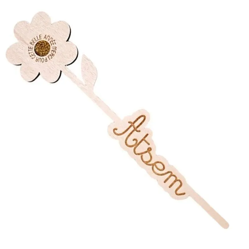Wooden flower word "ATSEM"