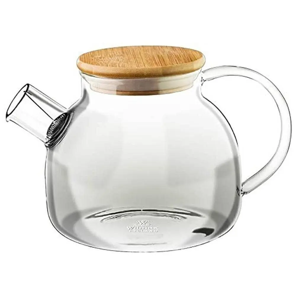 Théière en verre avec filtre et couvercle en bambou 1 litre