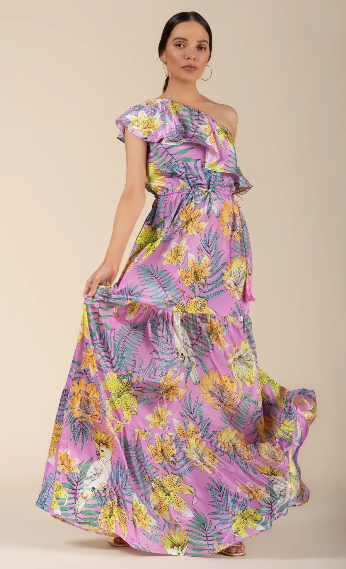 Carmen Maxi Strandkleid Tropical