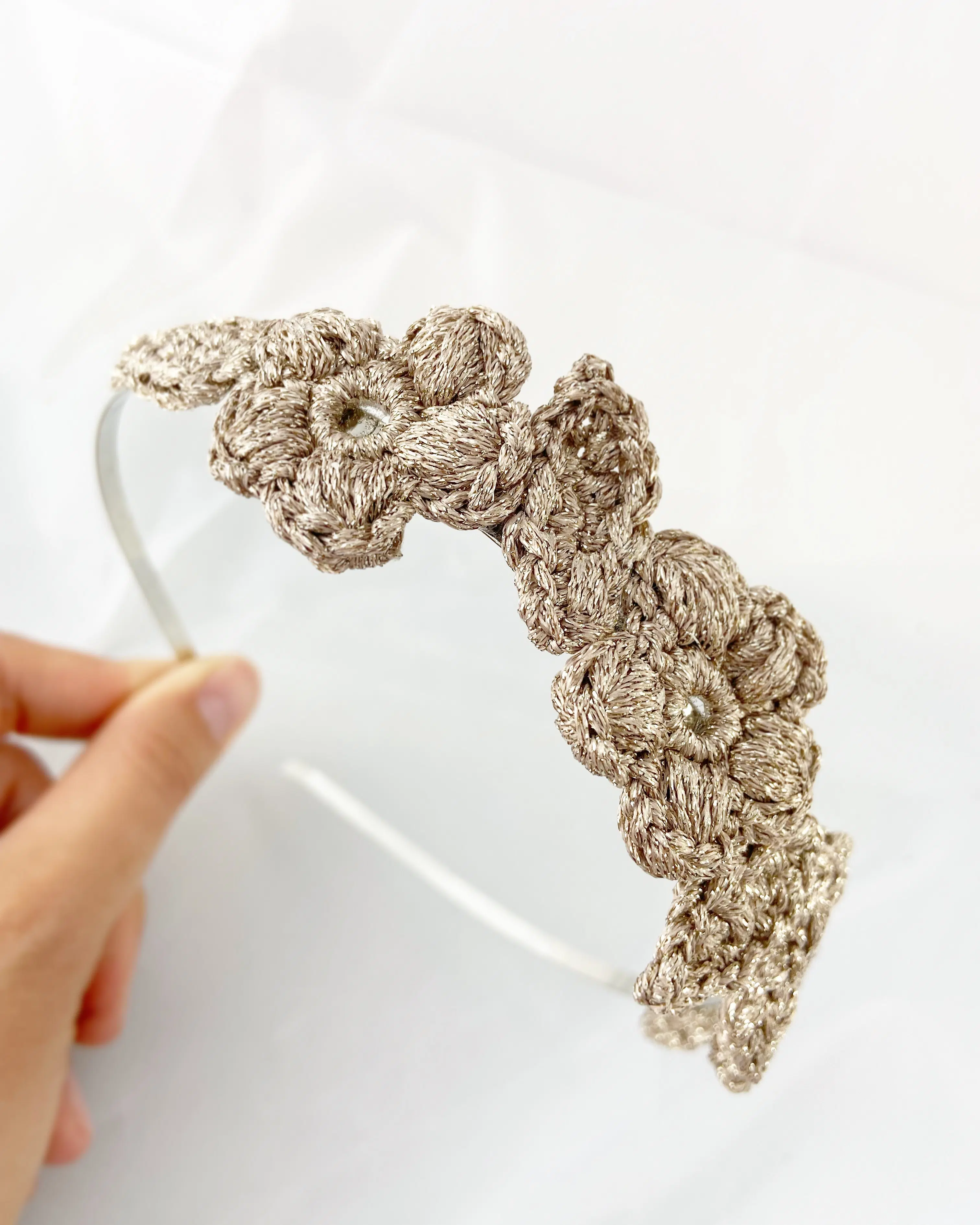 Party headband-3 Gold Flowers-Wedding, ceremony accessory