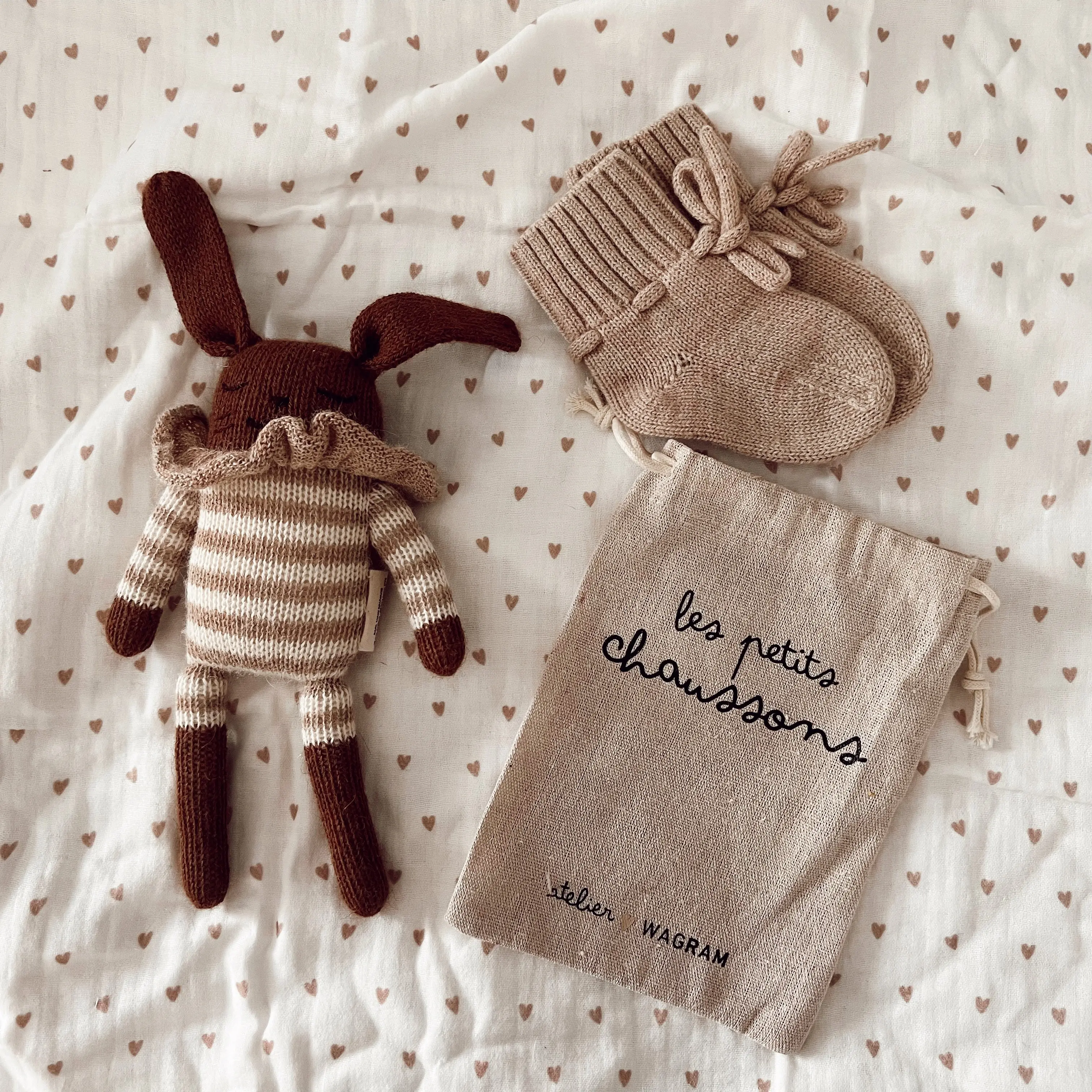 Merino baby booties SAND