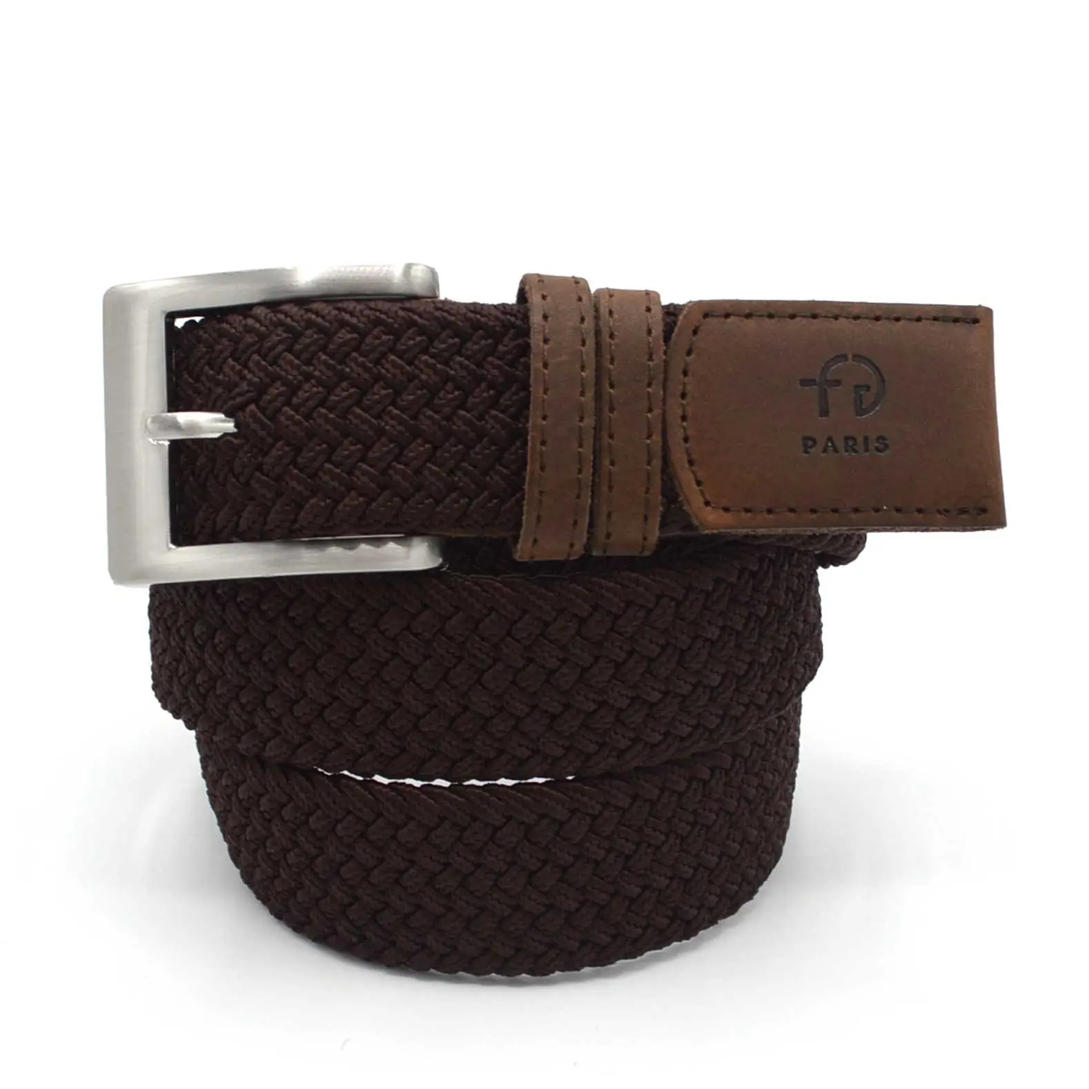 Braided belt chocolate brown