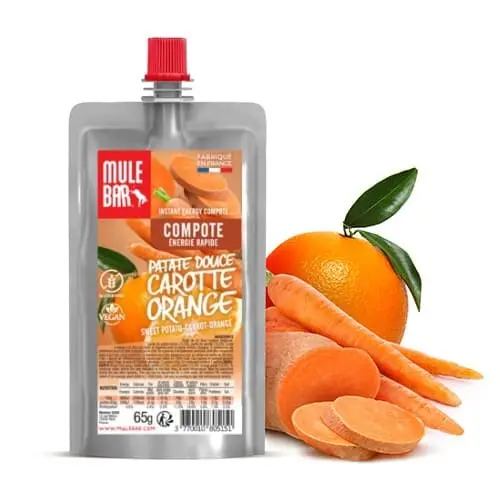 Energy vegan fruit compote 65g: Sweet potato - Carrot - Orange