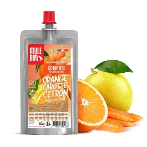 Energy compote with vegan fruits 65g: Orange - Carrot - Lemon