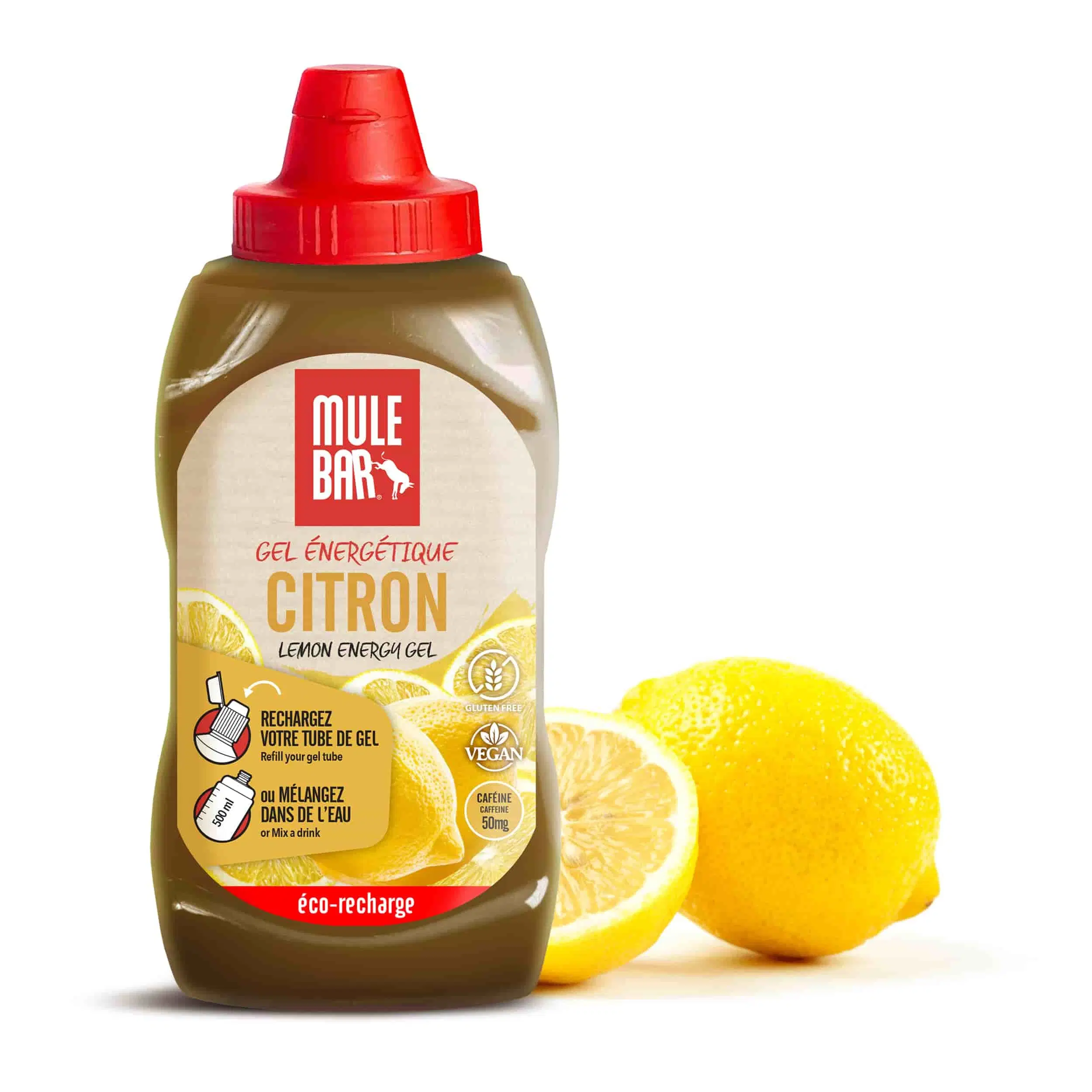 Eco-refill energy gel or vegan energy drink 444g: Lemon