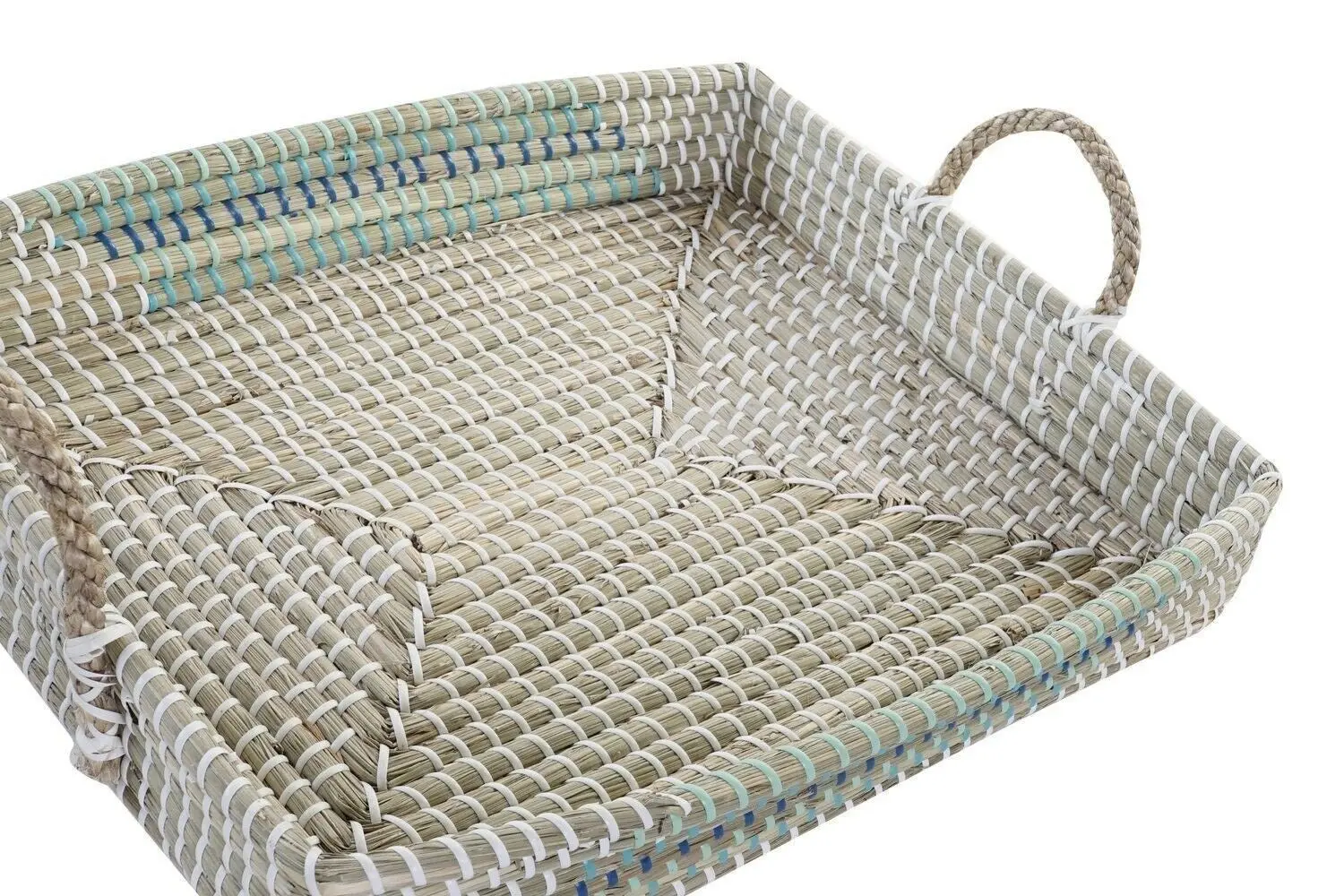BANDEJA DECORACION SET 2 SEAGRASS 48X38X15 DC196153