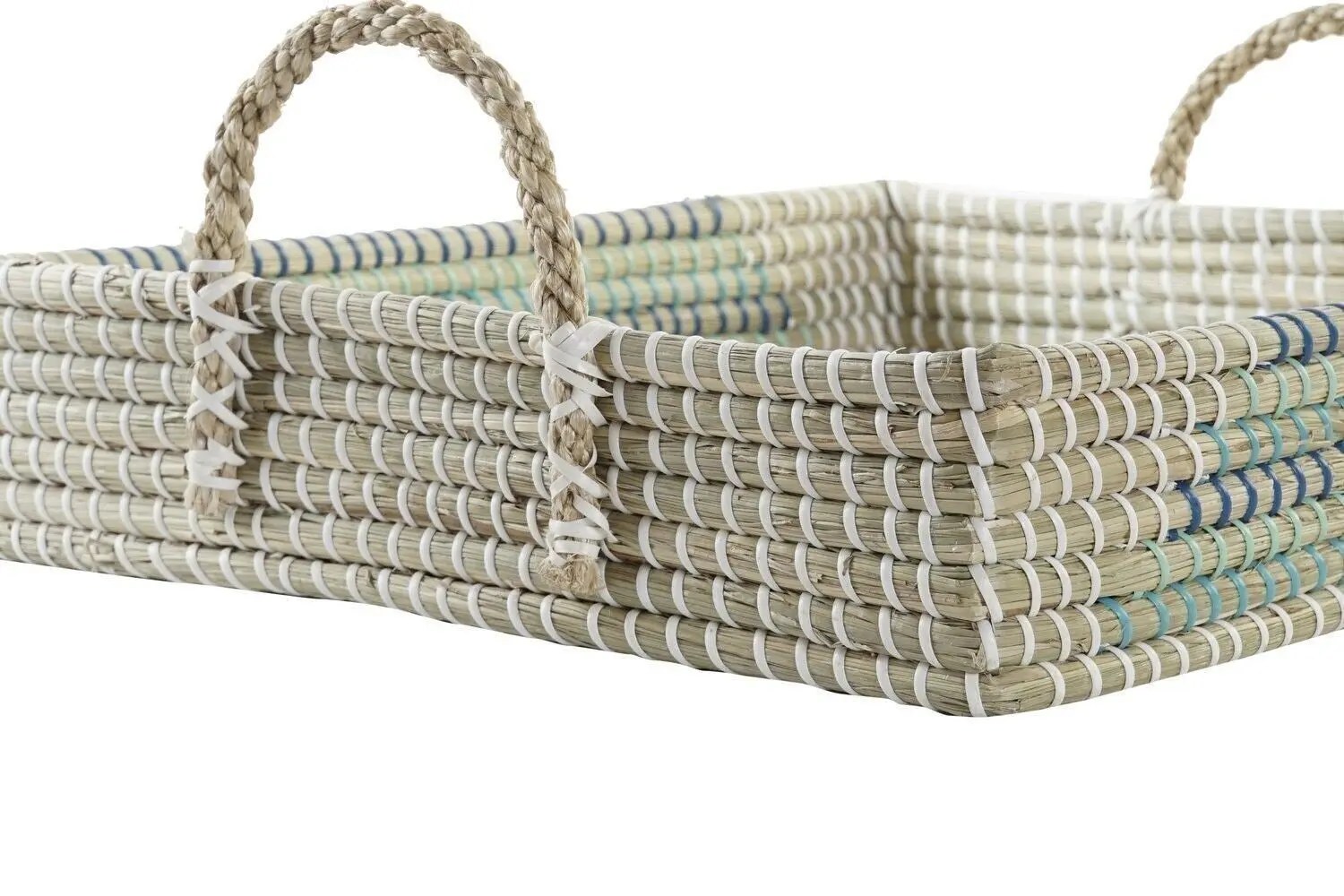 BANDEJA DECORACION SET 2 SEAGRASS 48X38X15 DC196153