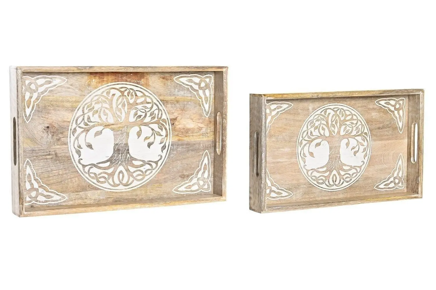 BANDEJA SET 2 MANGO 43,5X27X5,5 ARBOL DE LA VIDA LD199491