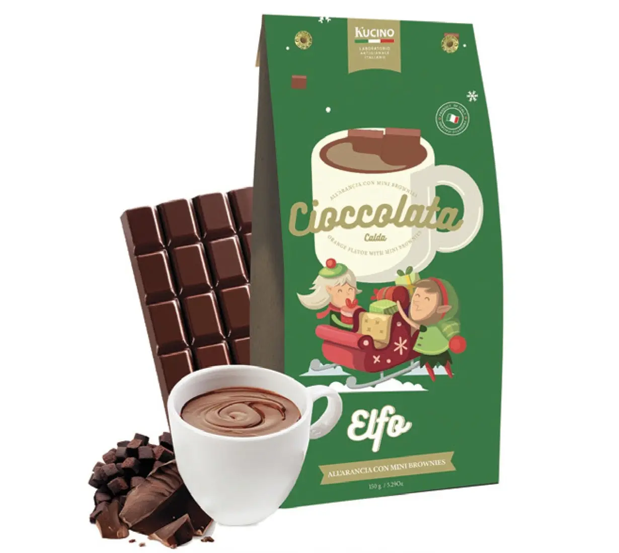 ELFO ORANGE HOT CHOCOLATE WITH MINI BROWNIES