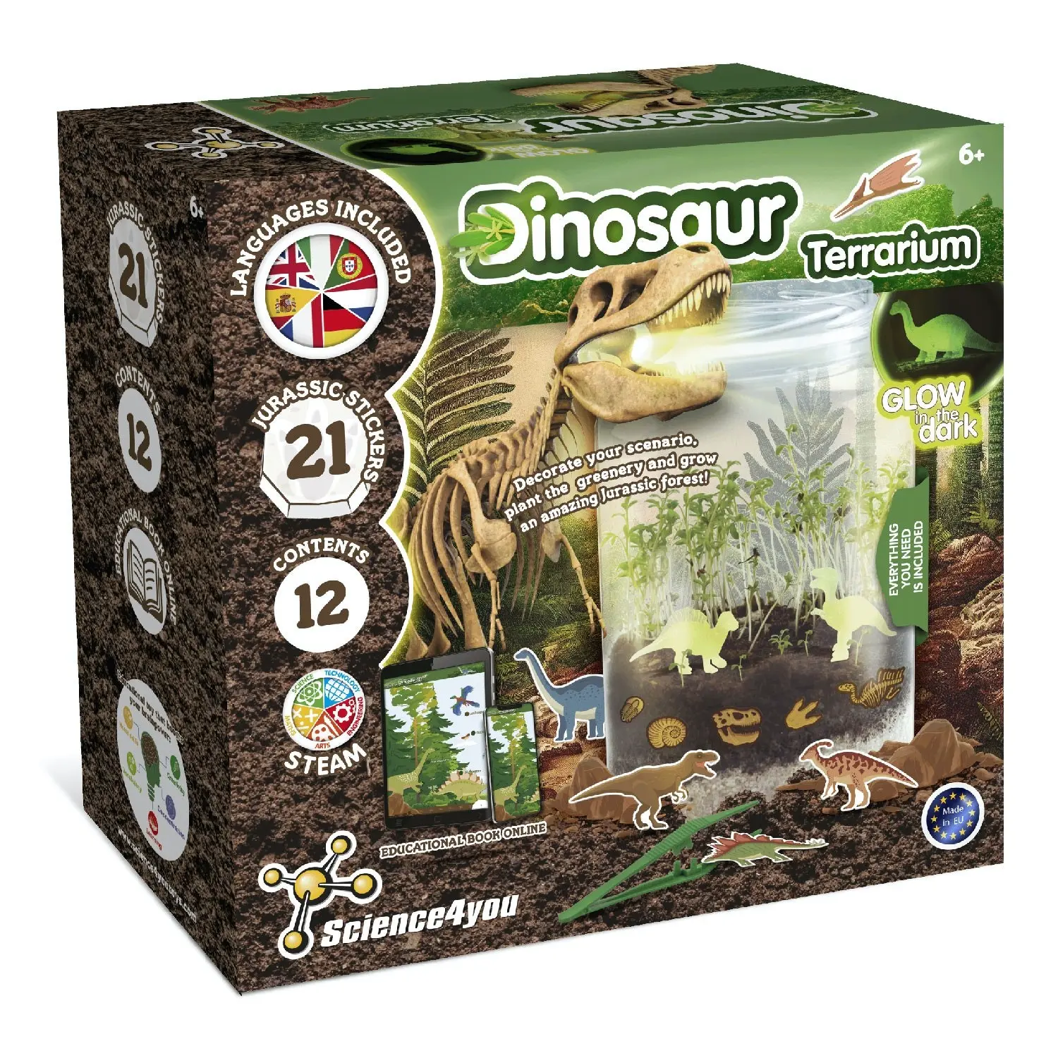 Dinosaur Terrarium Kit - Glow in the Dark Dinosaurs for Kids