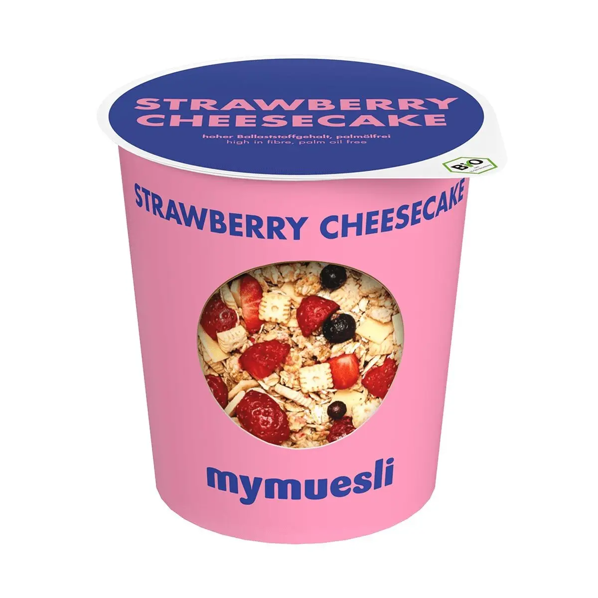 mymuesli2go strawberry cheesecake muesli, tray of 12, organic