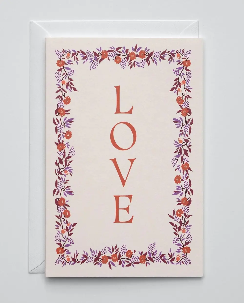 Encadré avec carte de voeux d'amour