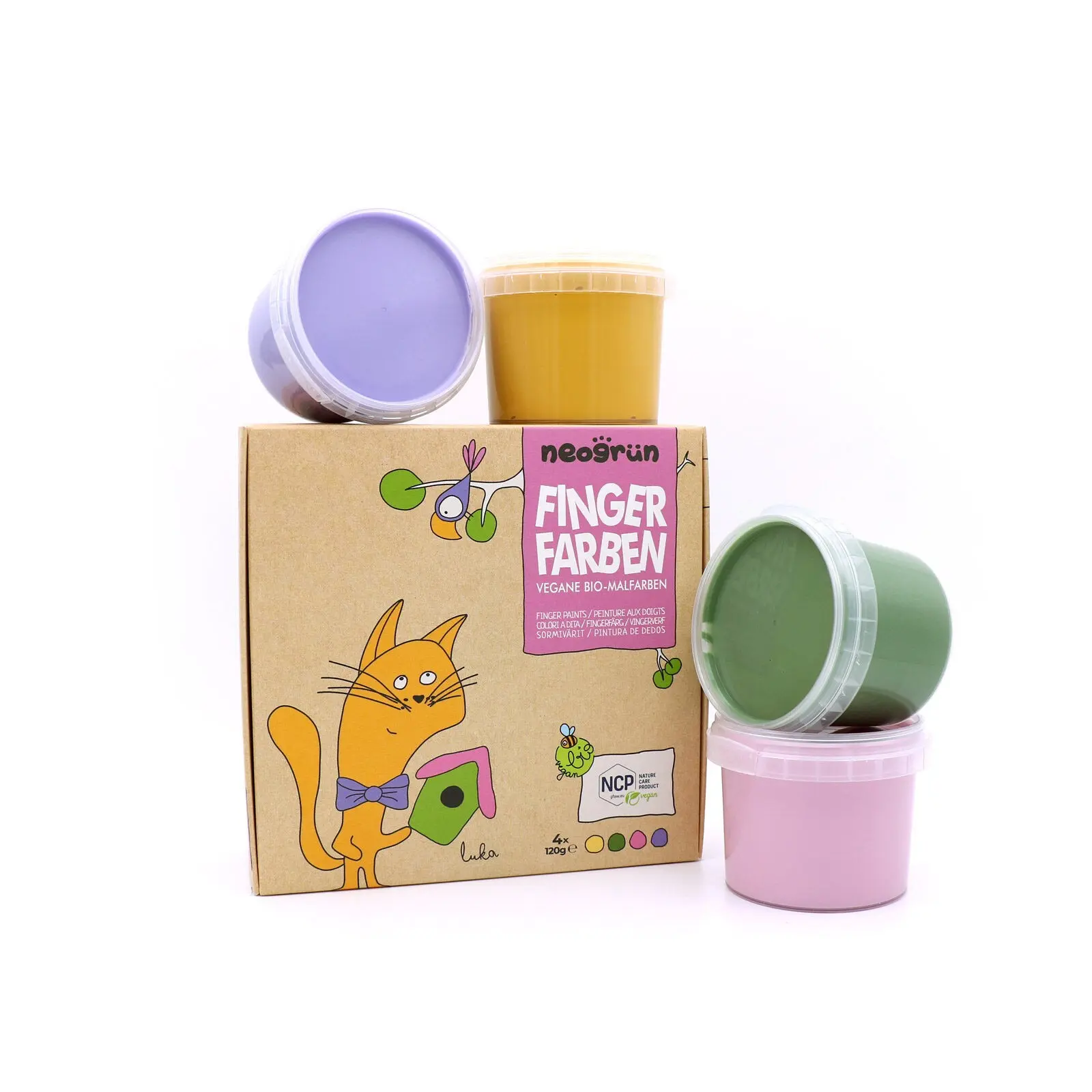 Organic finger paints vegan - set of 4 "Luka"