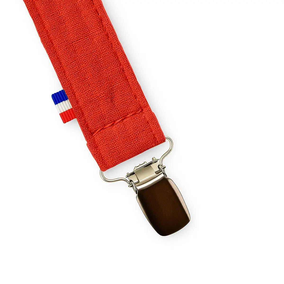 Pacifier Clip in Organic Cotton Teddy Strawberry