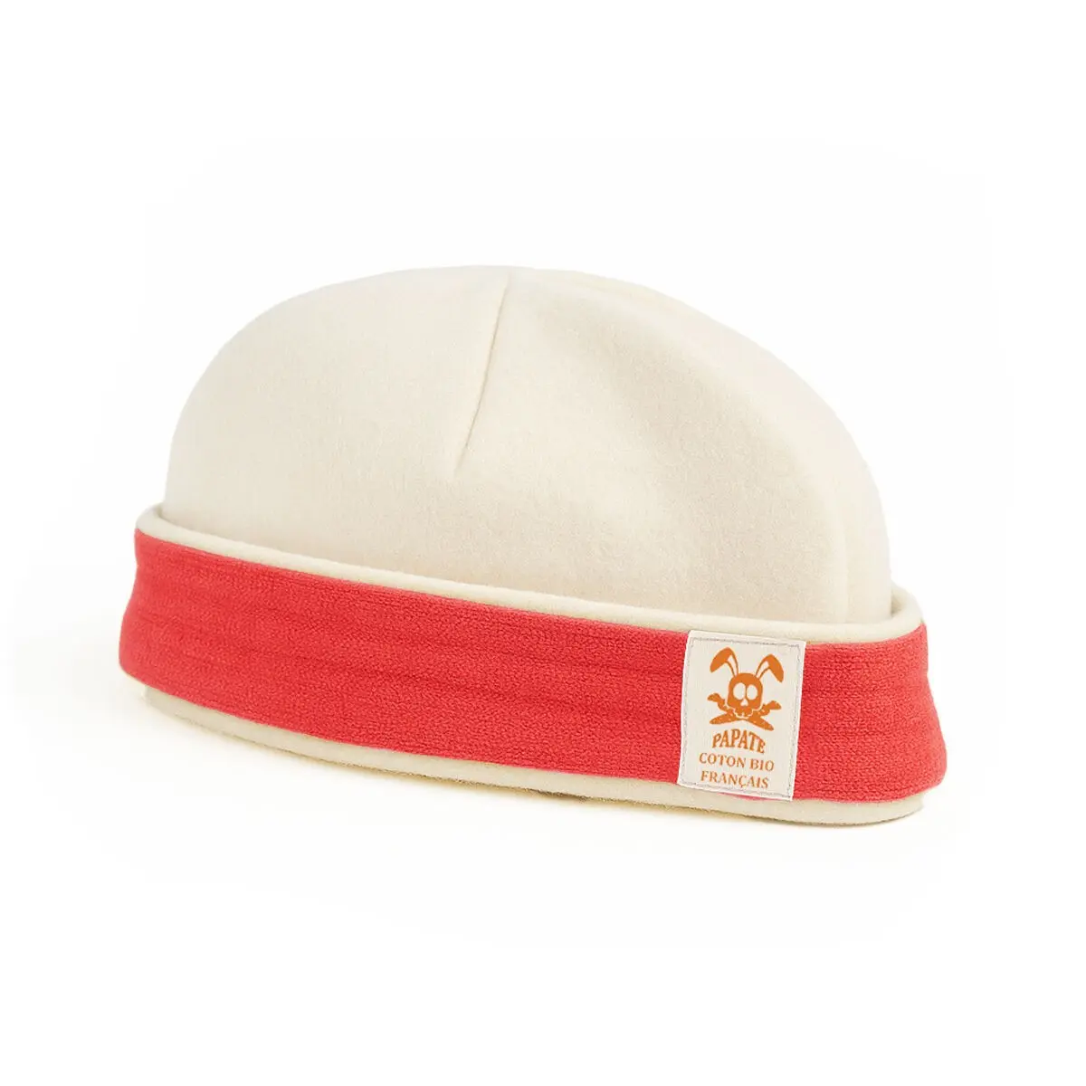 Organic Cotton Newborn Hat White and Strawberry
