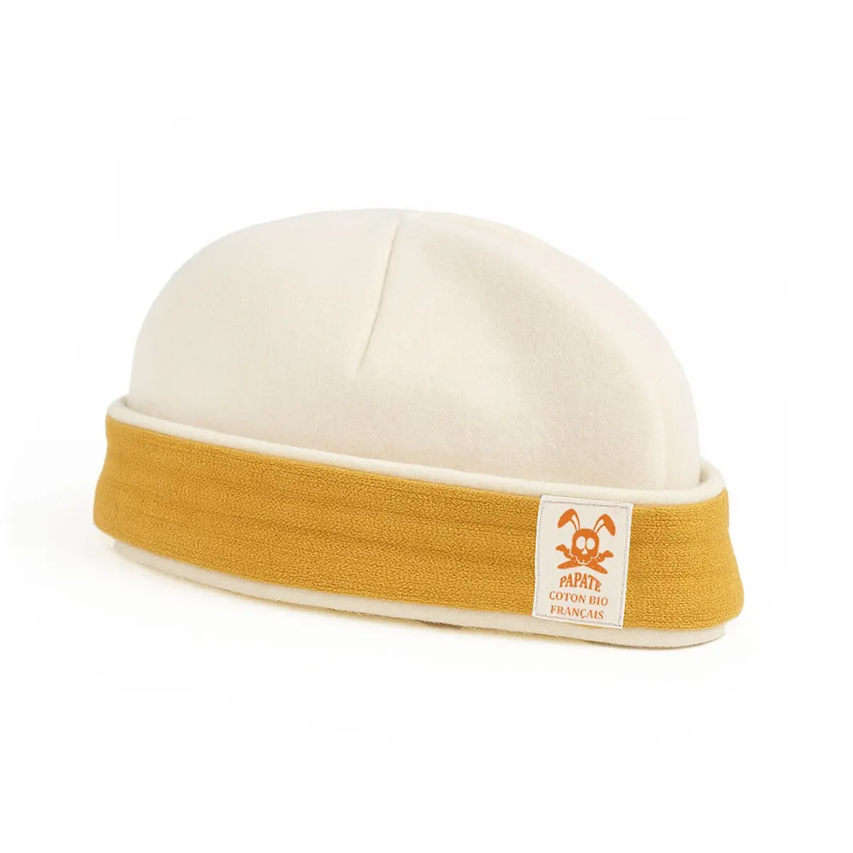 White and Honey Organic Cotton Newborn Hat