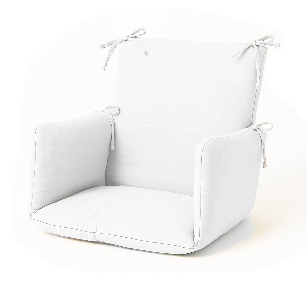 Organic Cotton High Chair Cushion White