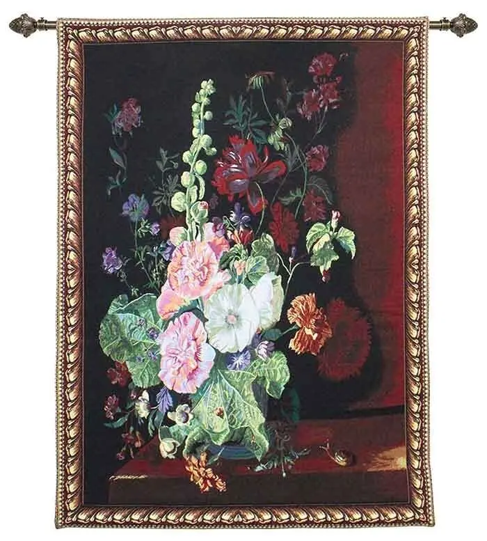 J Huysum Hollyhocks in a Vase - Da appendere alla parete 100 cm x 138 cm (70 aste)