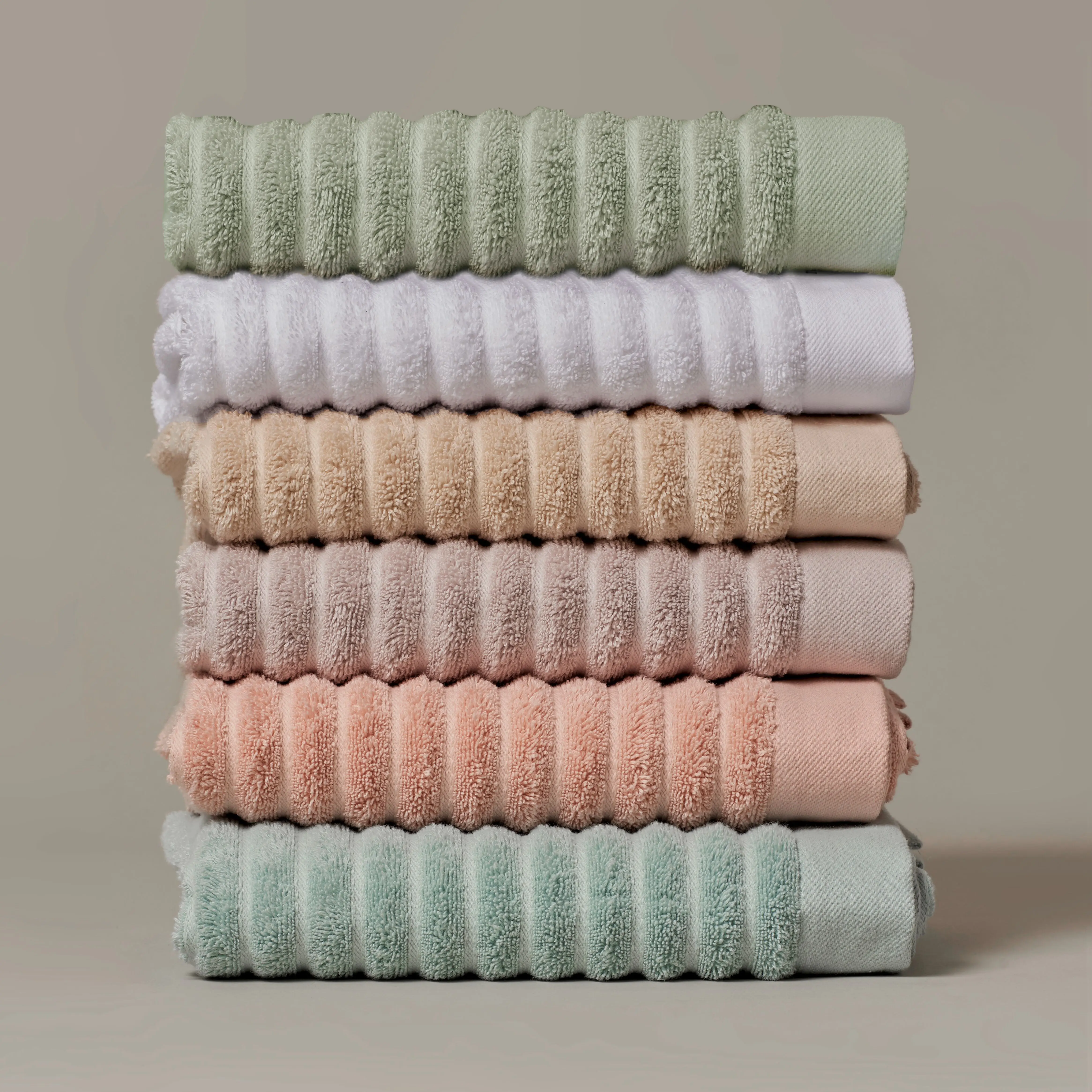 Serviettes de bain en coton biologique côtelé - Débarbouillettes, essuie-mains, serviettes de bain et draps de bain