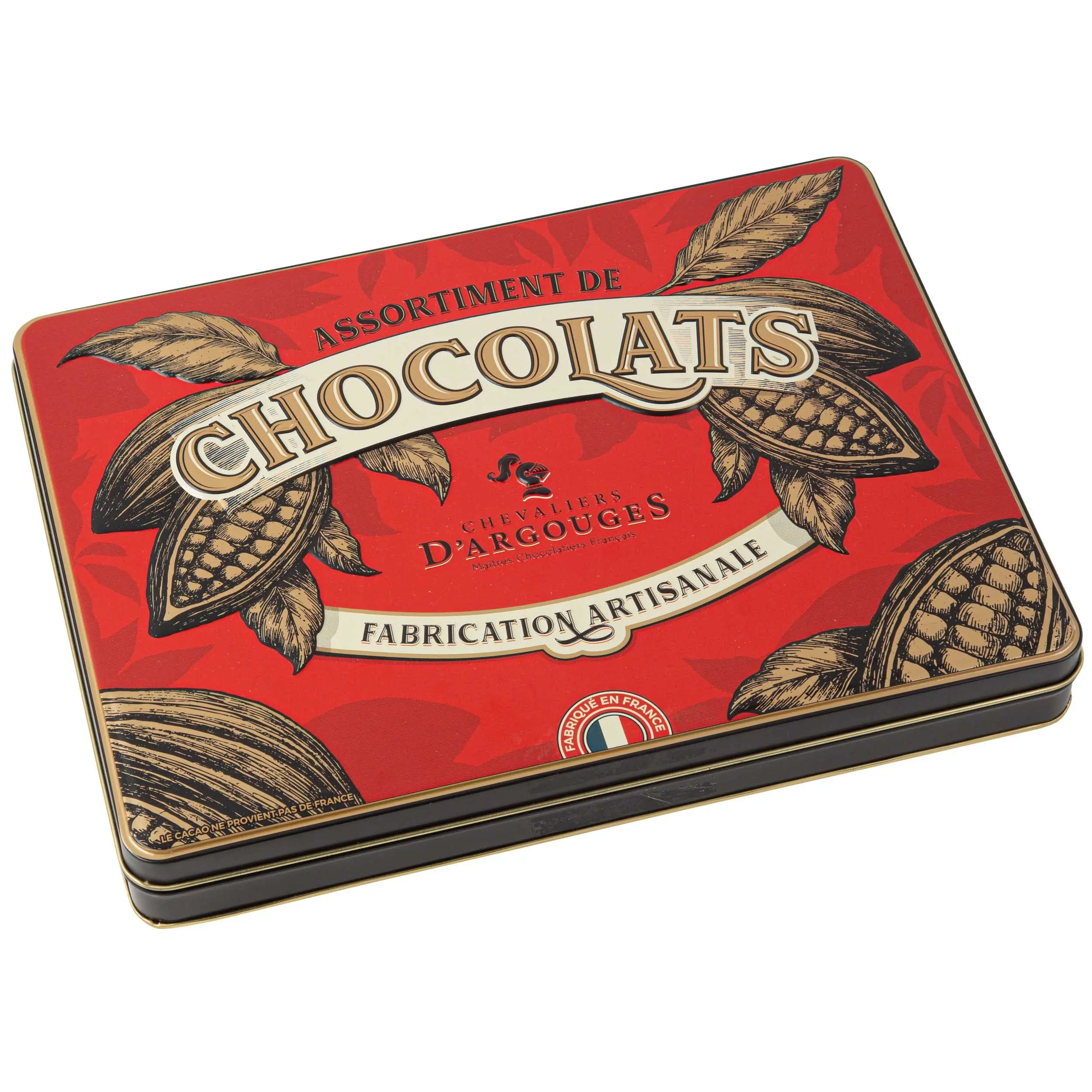 CAJA DE NAVIDAD VINTAGE - SURTIDO DE CHOCOLATES NEGROS 70%, LECHE 33%