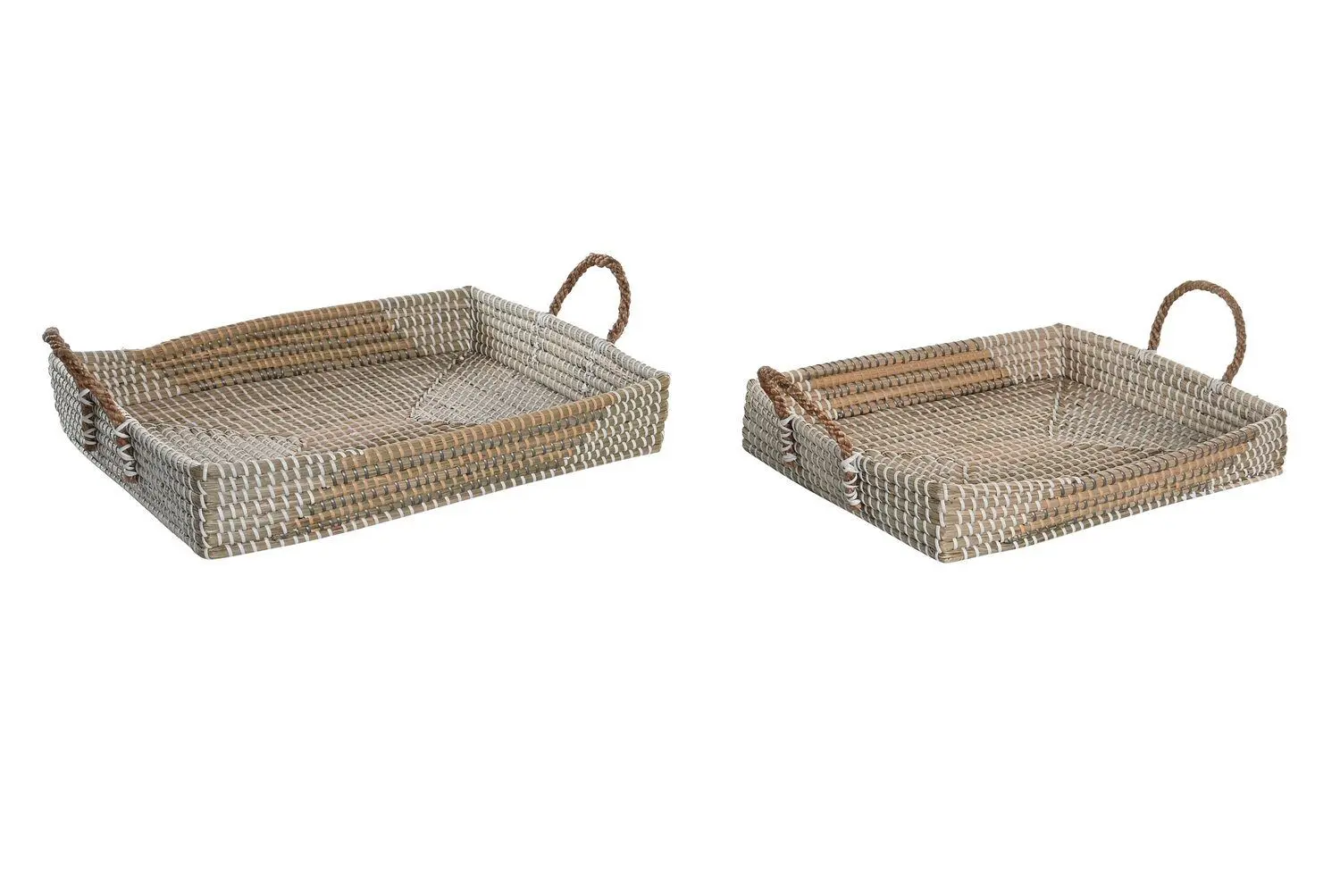 Bandeja decoracion set 2 seagrass 52x38x15 natural DC205055