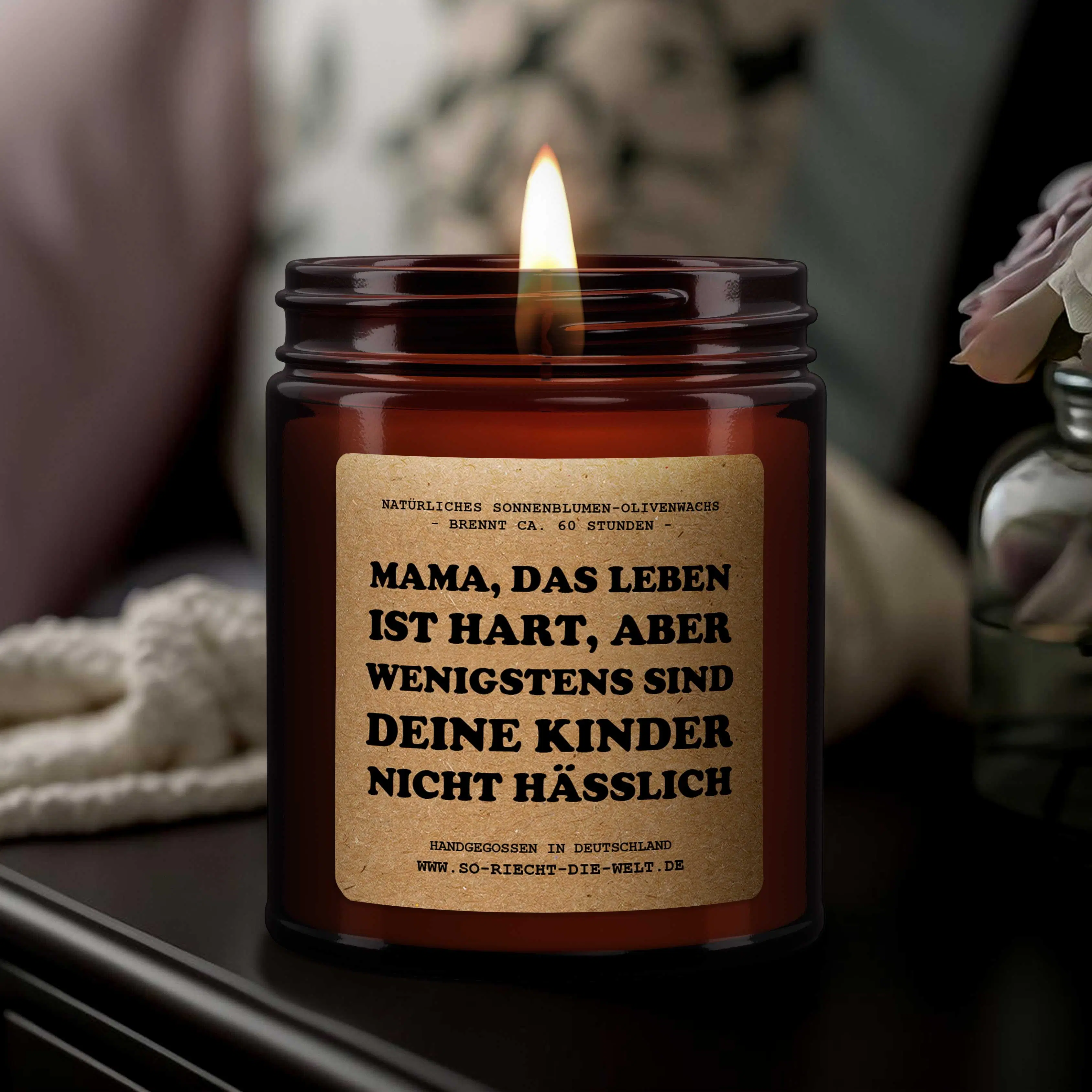Mamá, la vida es dura pero al menos tus hijos no son feos, Vela perfumada, Vela, Regalo divertido para mamá, Vela perfumada, Regalo para mamá, Vela del Día de la Madre, Regalo de mamá sarcástica