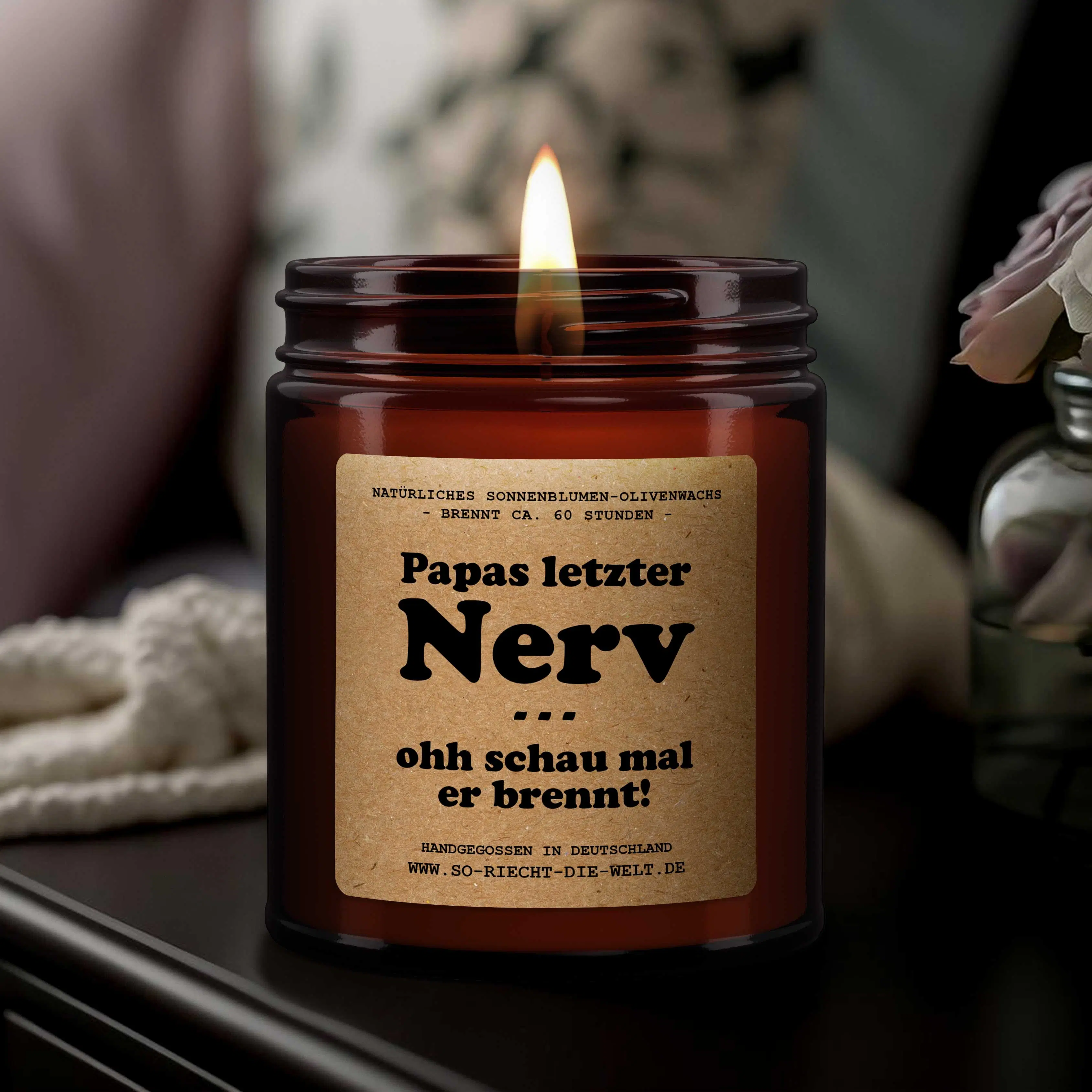 El último nervio de papá: oh, mira, se está quemando, vela perfumada, vela, padre, vela de regalo, papá, regalo de cumpleaños para él, padres, amigos