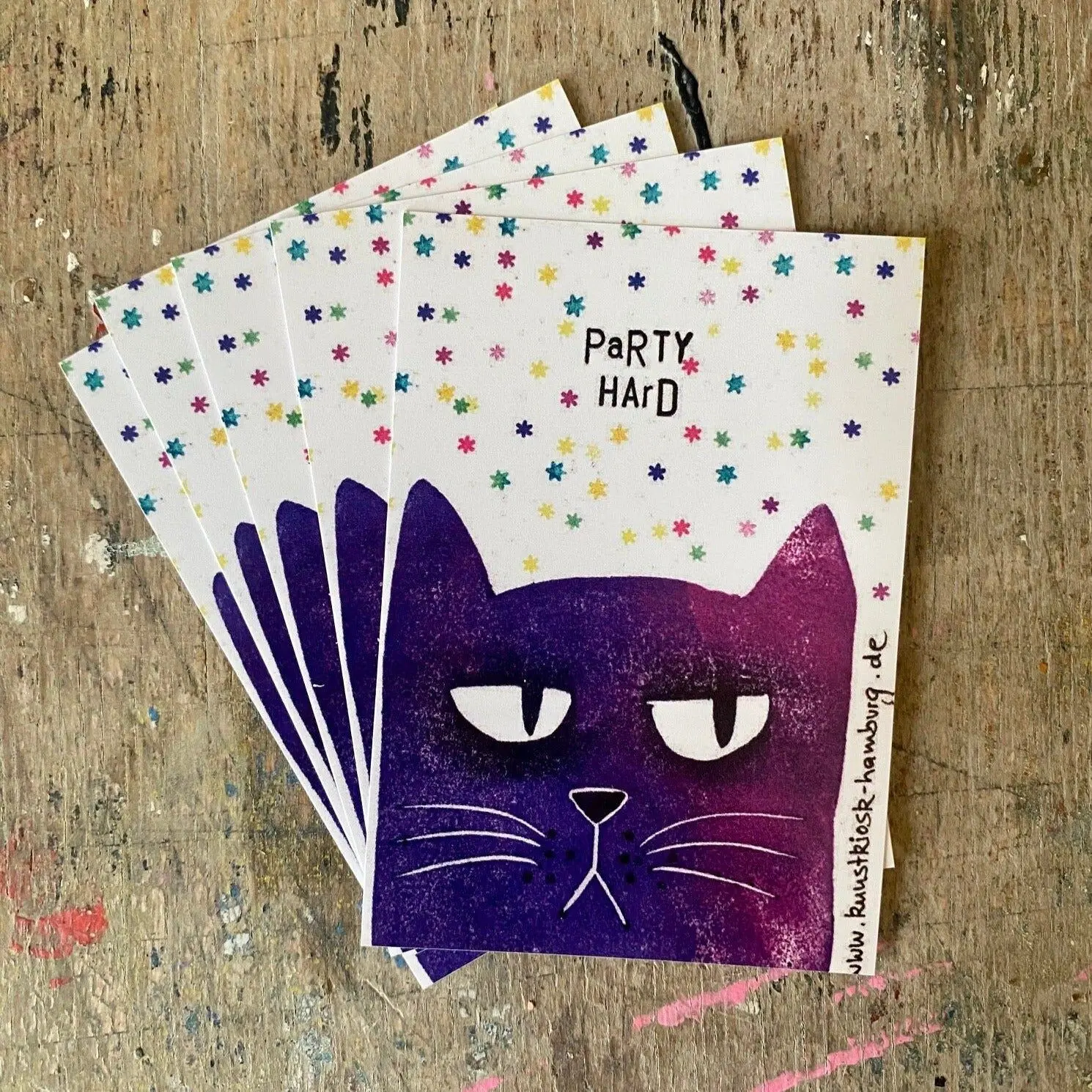 "Party hard" outdoor stickers, 52 x 74 mm/ die cut