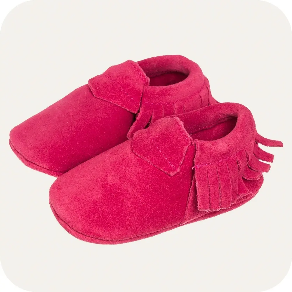 Schlichte rosa Wildledermokassins, 6–12 Monate